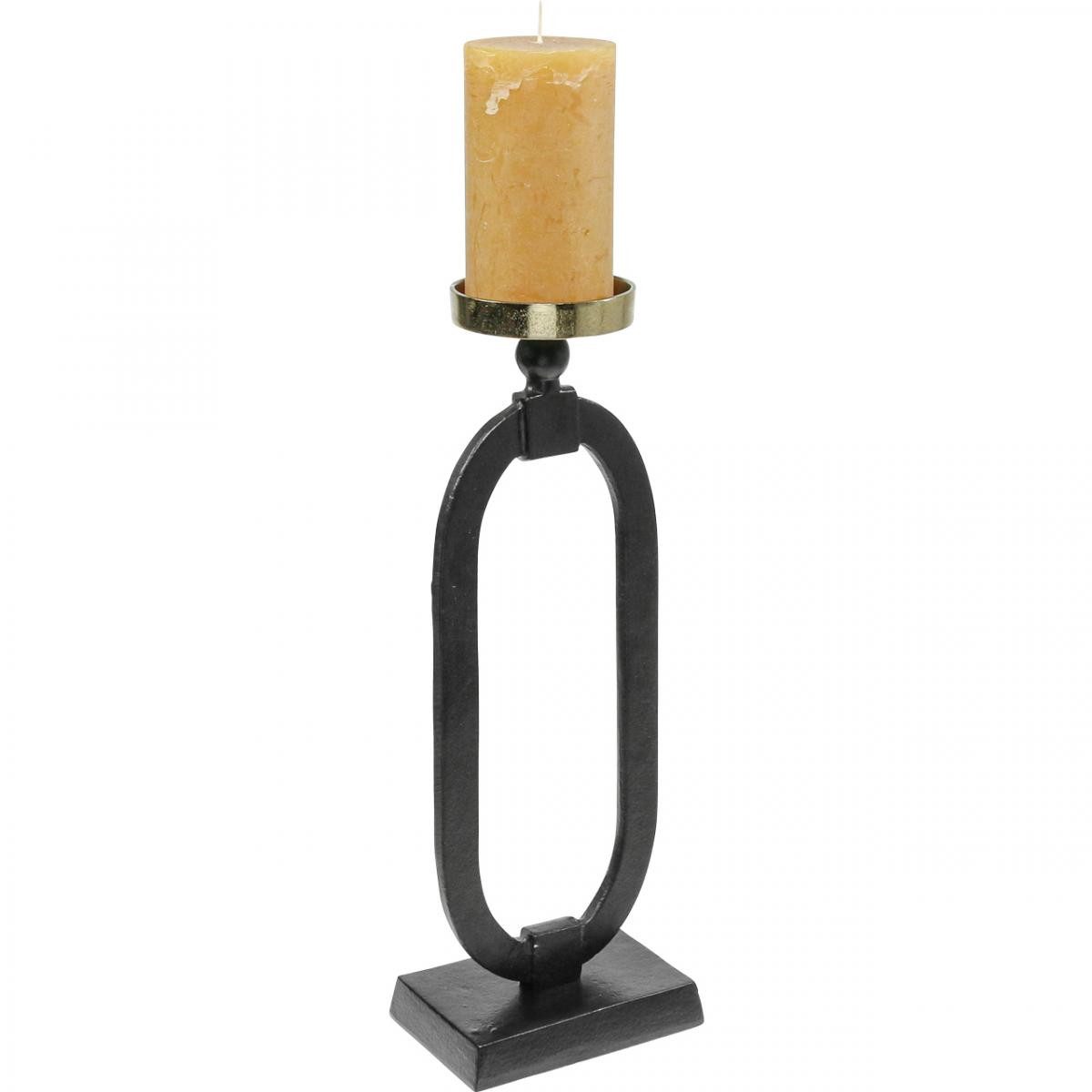 Florists Products Kerzenhalter Eleganter Kerzenhalter Schwarz-Gold im Antik-Stil, Gusseisen