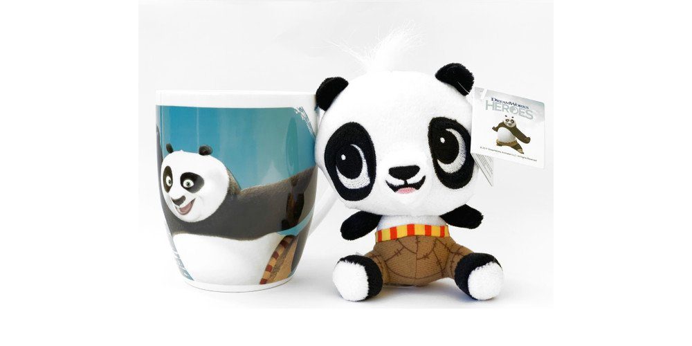 Tasse Keramik 300 ml + Plüschtier Po - Panda little Dreamers Geschenk Set