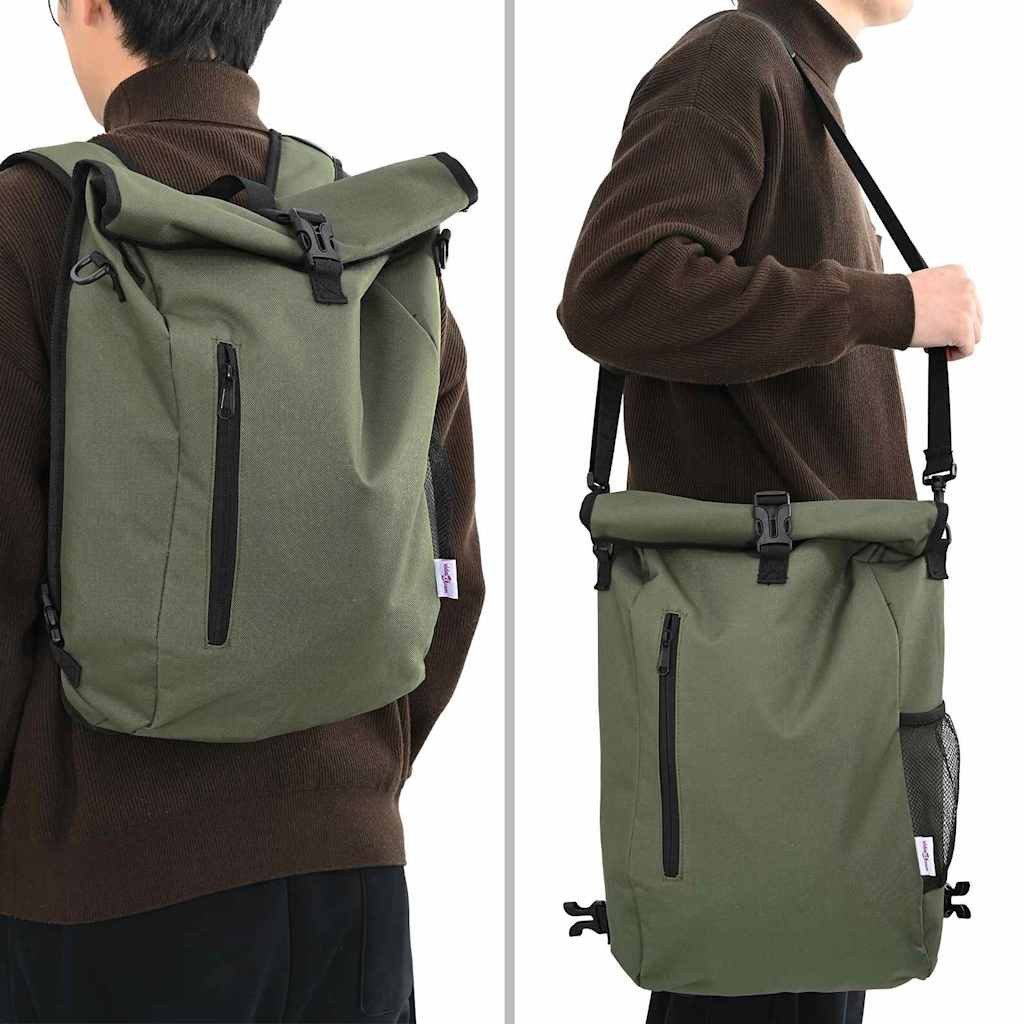 vidaXL Fahrradsattel Fahrradtasche Oliv 31 x 13 x 58 cm Polyester (1-tlg)