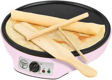 bestron Crêpesmaker ASW602P im Retro Design, 1000 W, Ø 30 cm, inkl. Teigverteiler & Crêpes-Wender, mit Antihaftbeschichtung