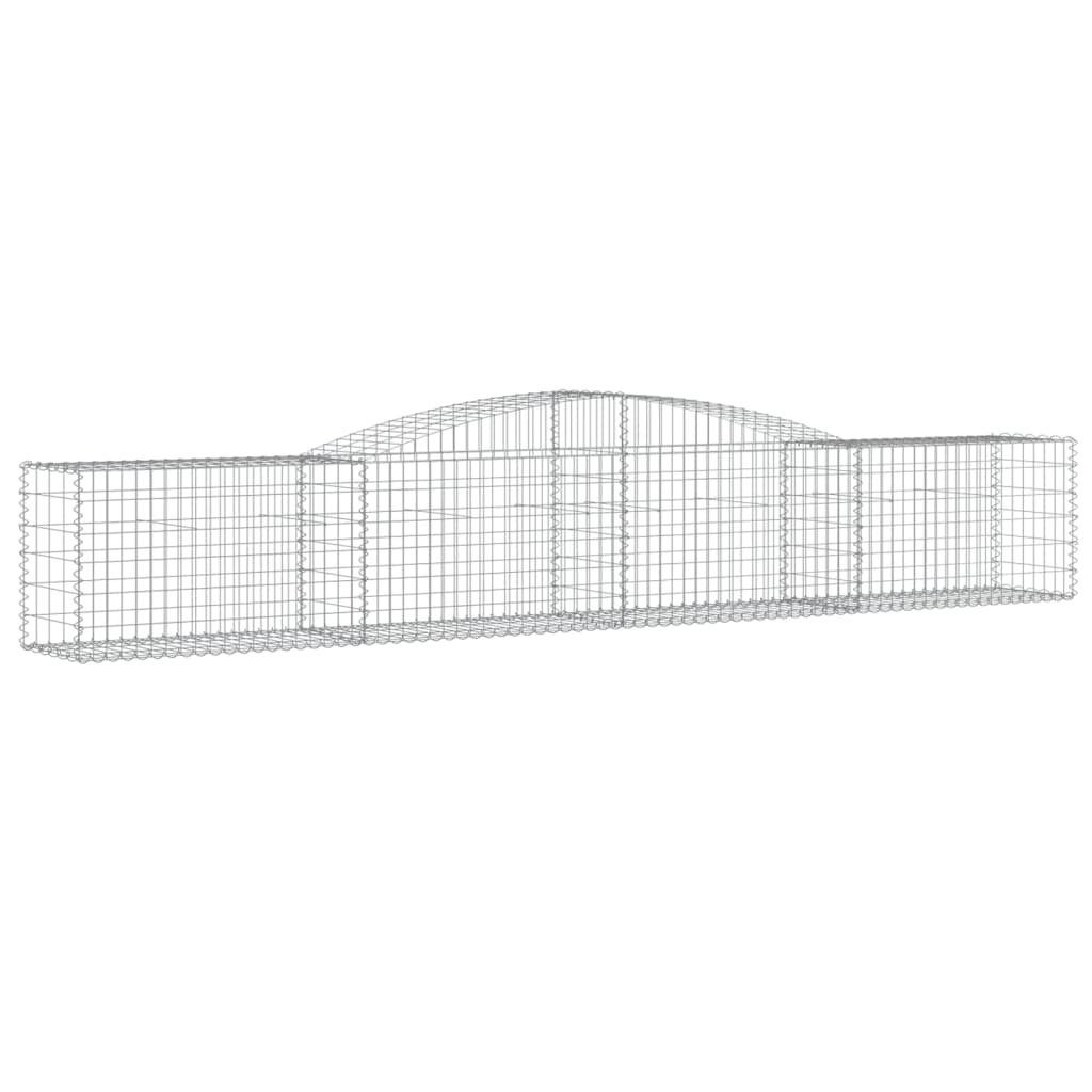 vidaXL Blumentopf Gabione mit Hochbogen 400x50x60/80 cm Verzinktes Eisen (1 St)