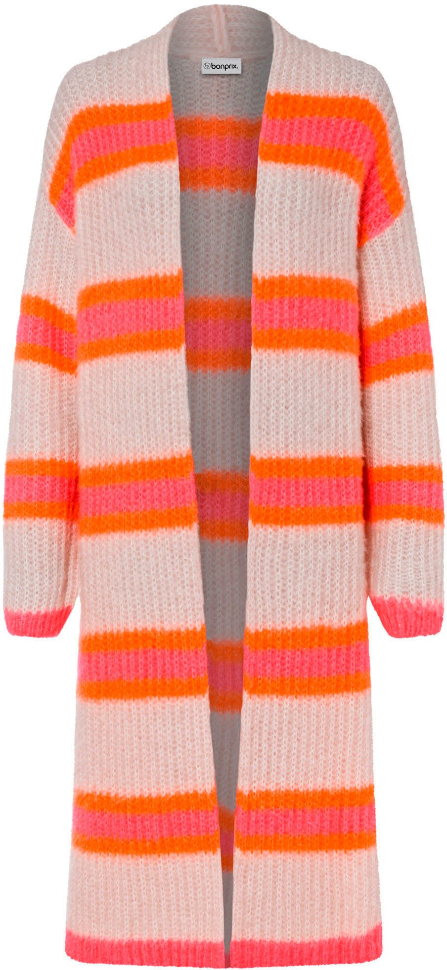 bonprix Strickmantel flauschiges Garn, bequeme Passform, ohne Verschluss, Casual Stil