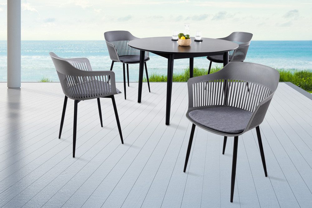 riess-ambiente Stuhl AIRE grau (Einzelartikel, 1 St), Esszimmer · Kunststoff · Metall · Outdoor · Balkon