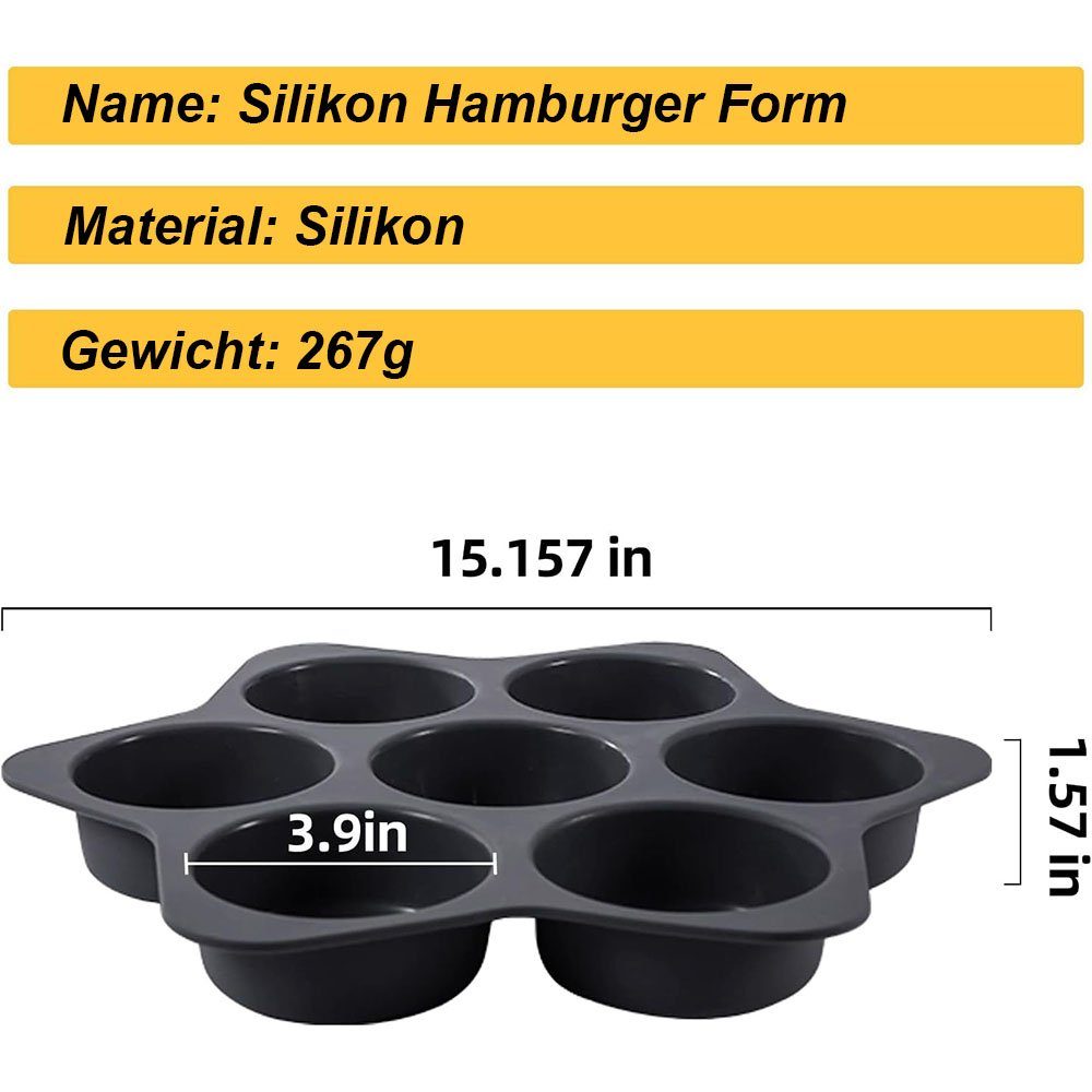K&B Backblech Silikon-Hamburgerform – Brotform – Silikon-Backwerkzeuge