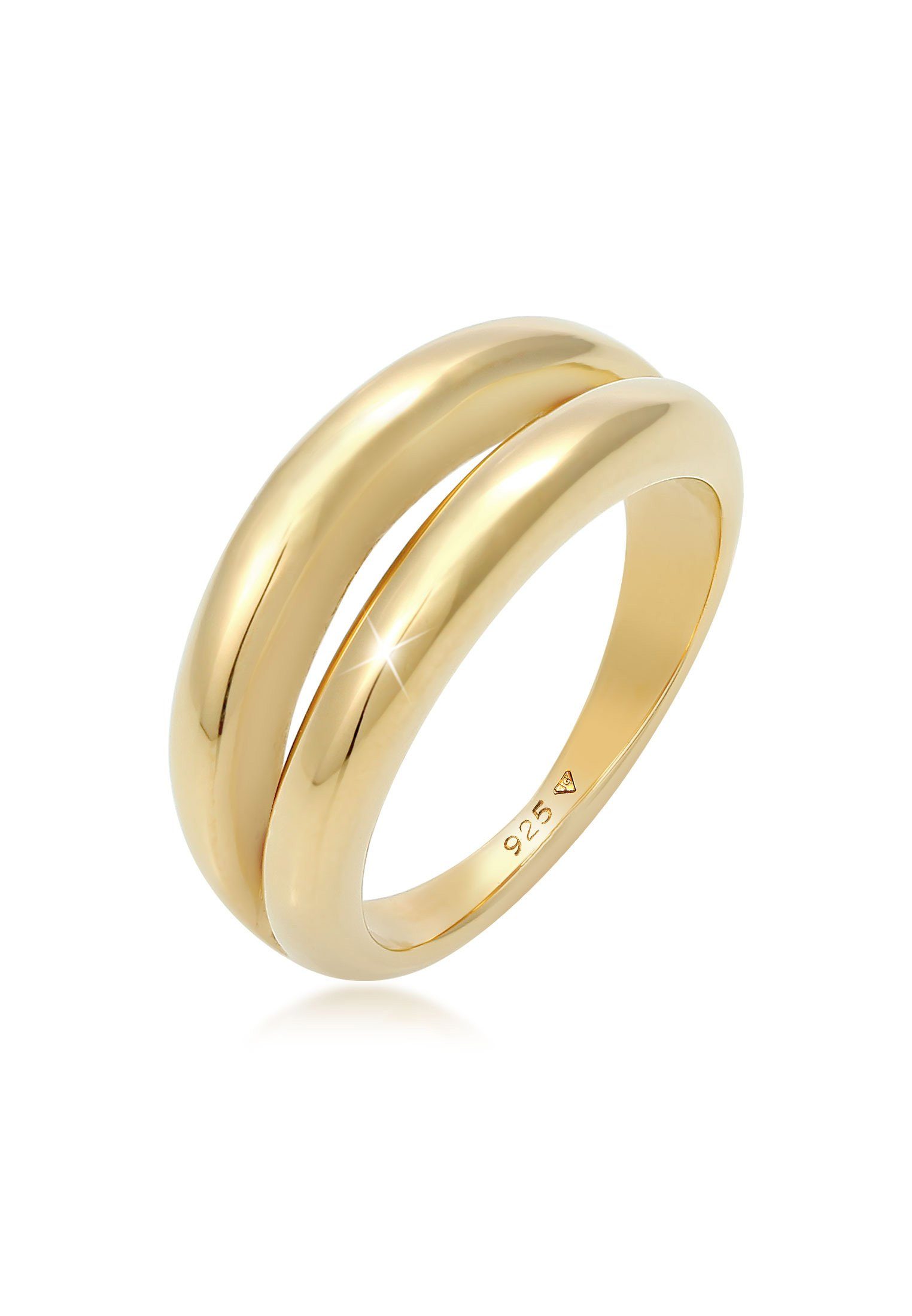 Fingerring Bandring Doppelt Stacking Look Basic 925 Silber