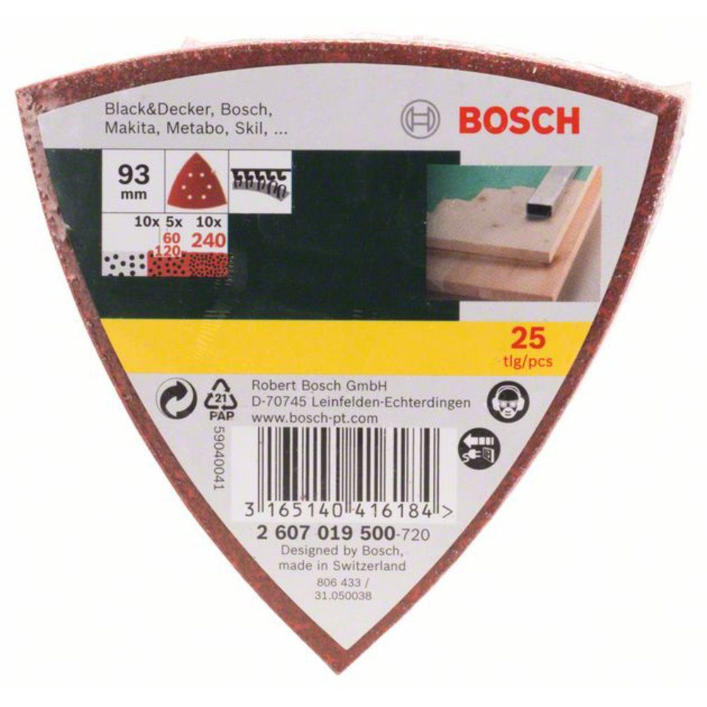 Thumbnail - Bosch Accessories Schleifpapier Bosch Accessories 2607019500 Deltaschleifpapier-Set mit Klett, geloch