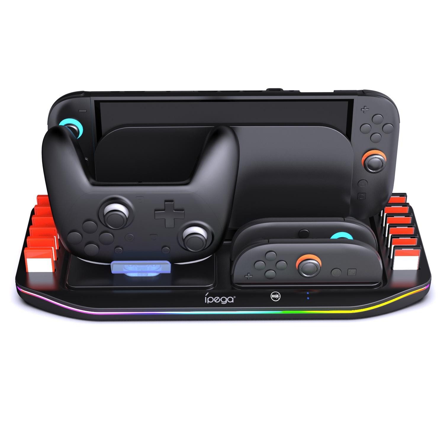 Wigento Für Nintendo Switch 2 Charging Dock Joy-Con Pro RGB Game Card Holder Stromadapter