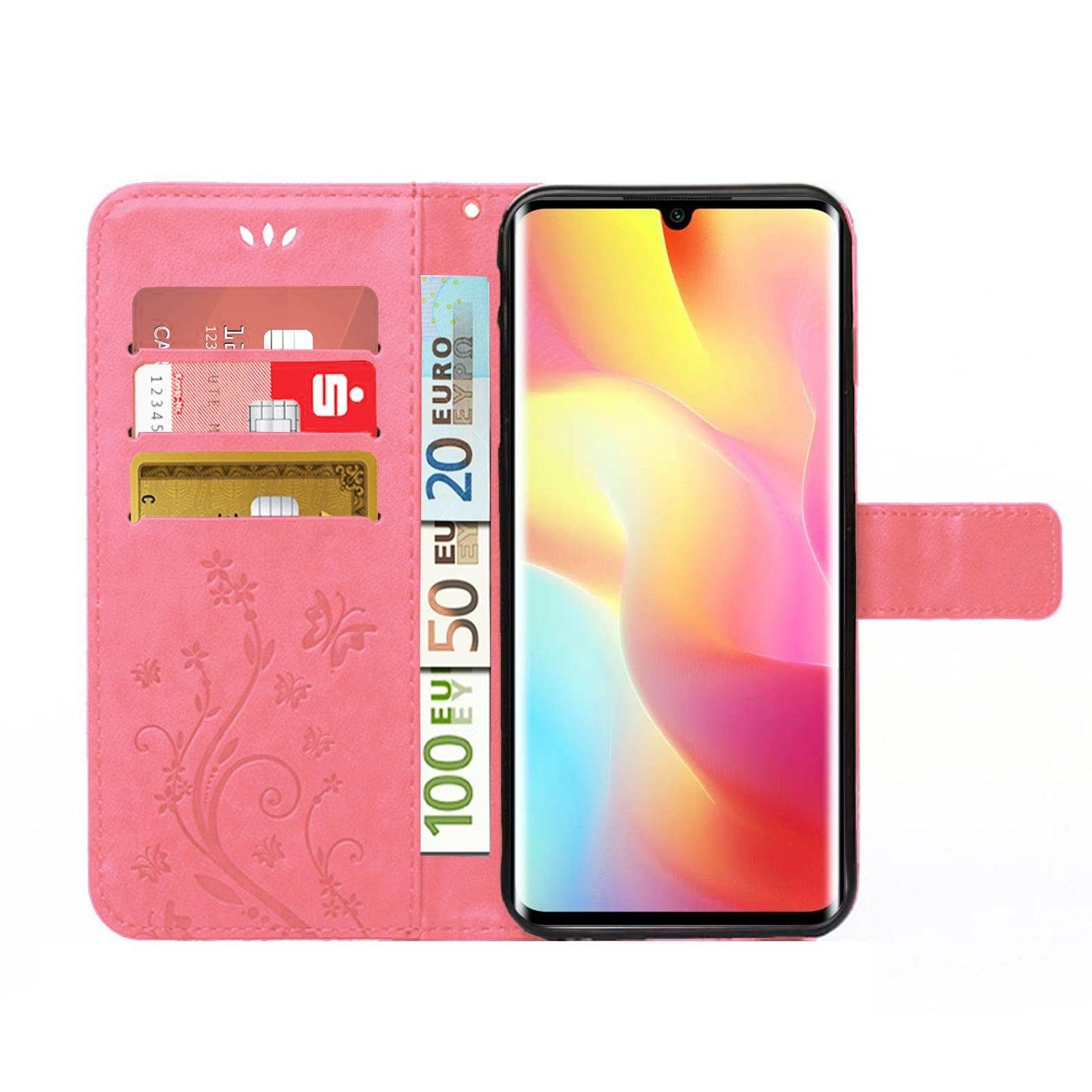 Numerva Handyhülle Bookstyle Flower für Xiaomi Mi Note 10 Lite, Handy Tasche Schutzhülle Klapphülle Flip Cover mit Blumenmuster