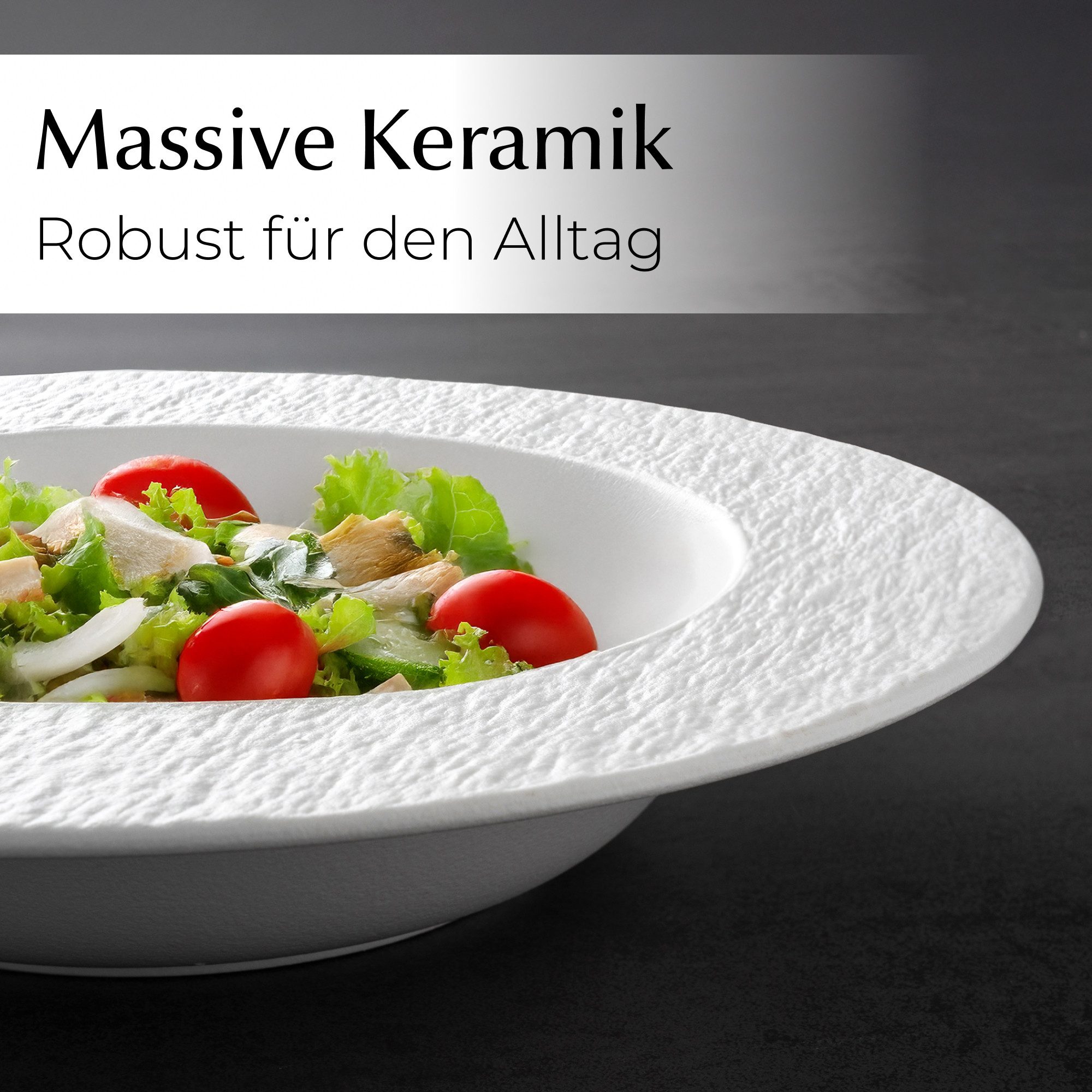 MiaMio Kombiservice Oasis Geschirrset 16-tlg mit Suppenteller Weiß – Bild 5 von 5