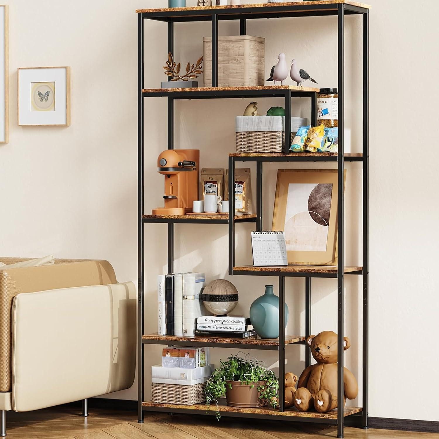 LuxusKollektion Bücherregal Bücherregal 5-stöckig Retro 98x30x180cm