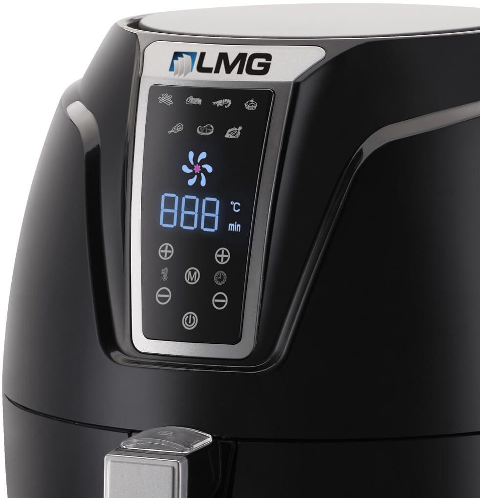 LMG Germany Heißluftfritteuse GLA610, 1400 W, Touchdisplay, 3,2 L, leise, 7 Programme, A+, 200 °C, spülmaschinenfest