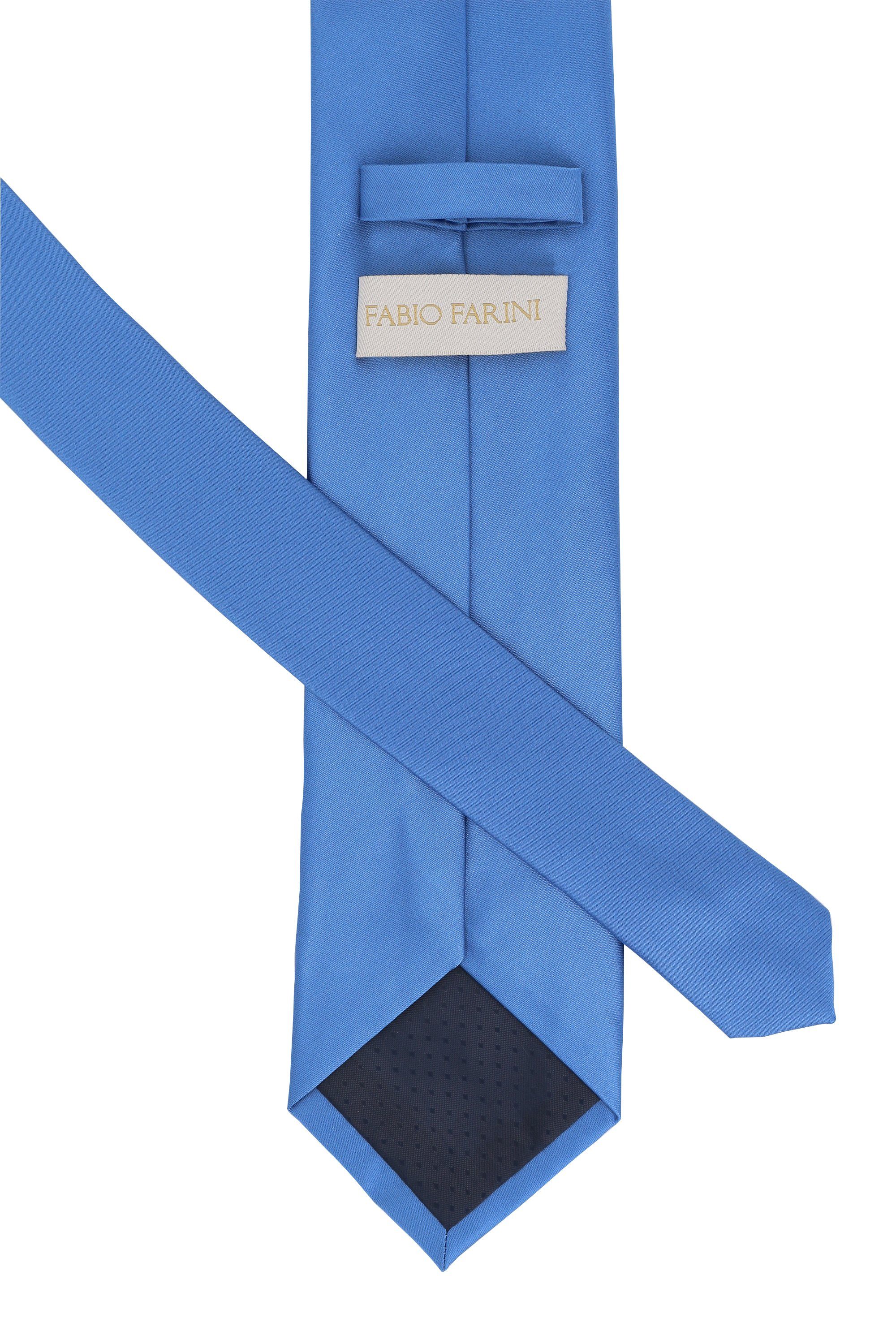 8cm Blue (ohne verschiedene Blautöne Einfarbig Fabio in - Box, Schlips Krawatte Unifarben) Männer Krawatte (8cm), Uni Herren - Blaue Blau Meridian Farini Breit