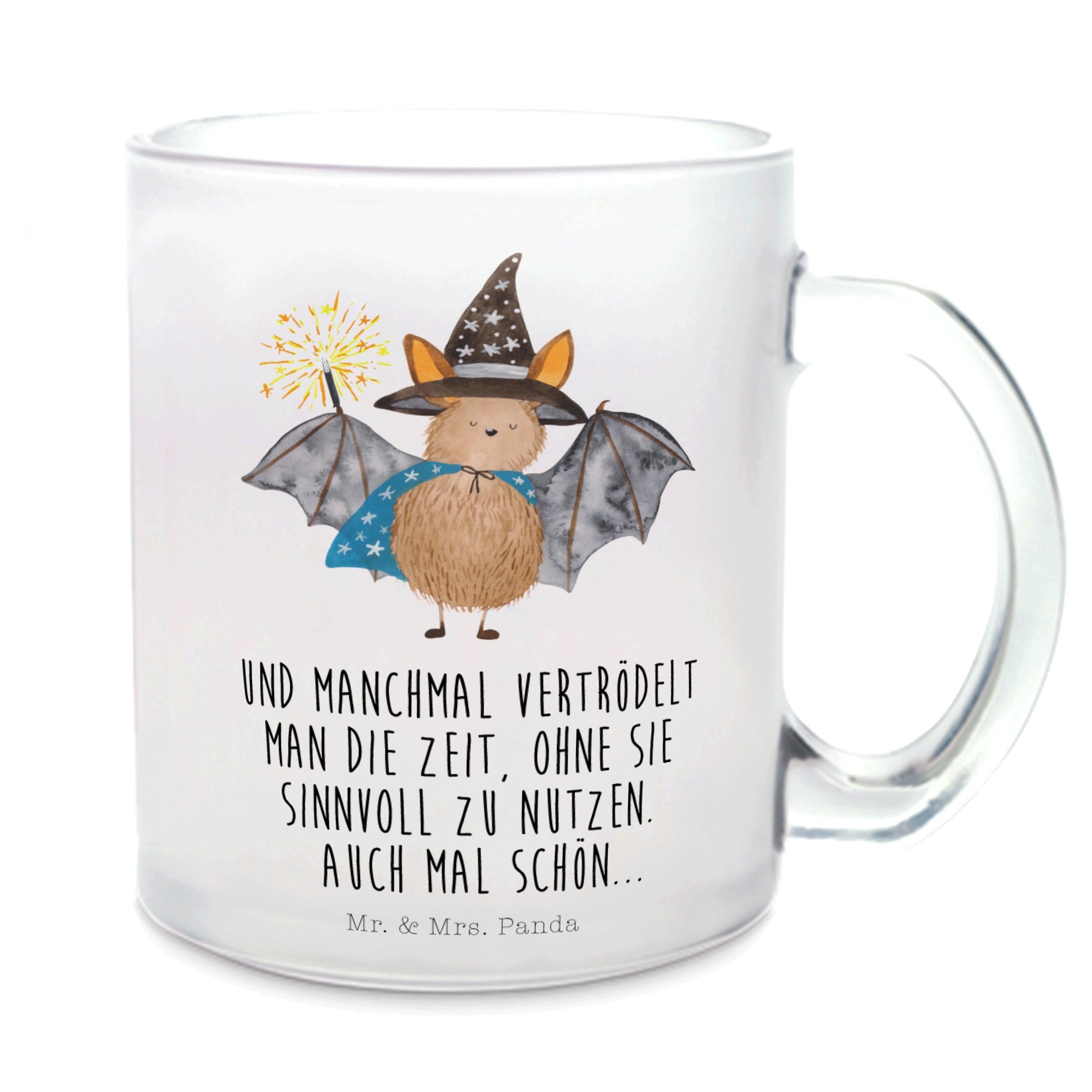 Mr. & Mrs. Panda Teeglas Fledermaus Zauberer Transparent Geschenk