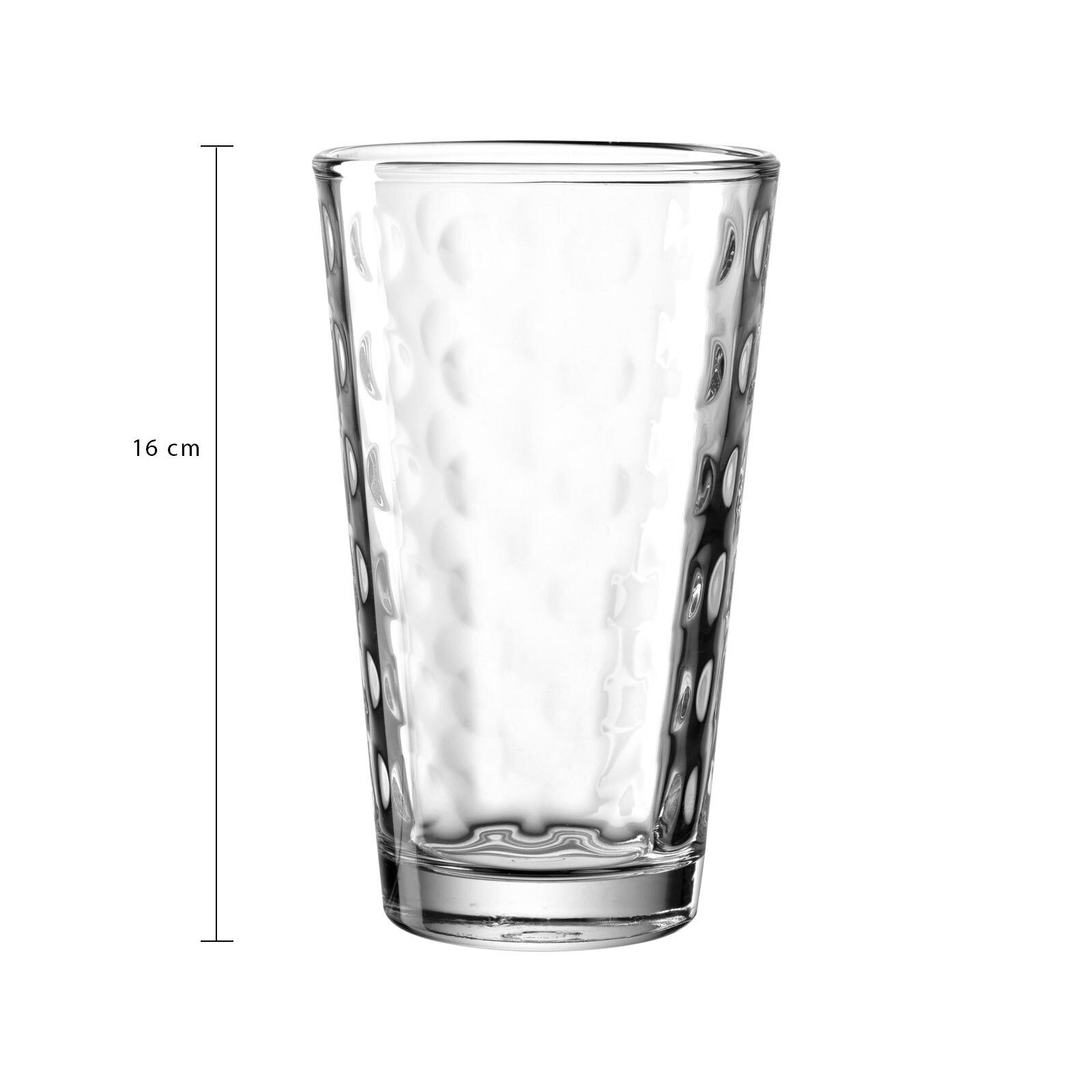 LEONARDO Glas Optic Trinkgläser 540 ml 4er Set, 4-tlg., Glas