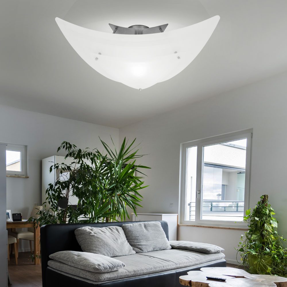 Esto LED Deckenleuchte, Leuchtmittel inklusive, Warmweiß, Deckenlampe Deckenleuchte Leuchte satiniertes Glas Deckenbeleuchtung