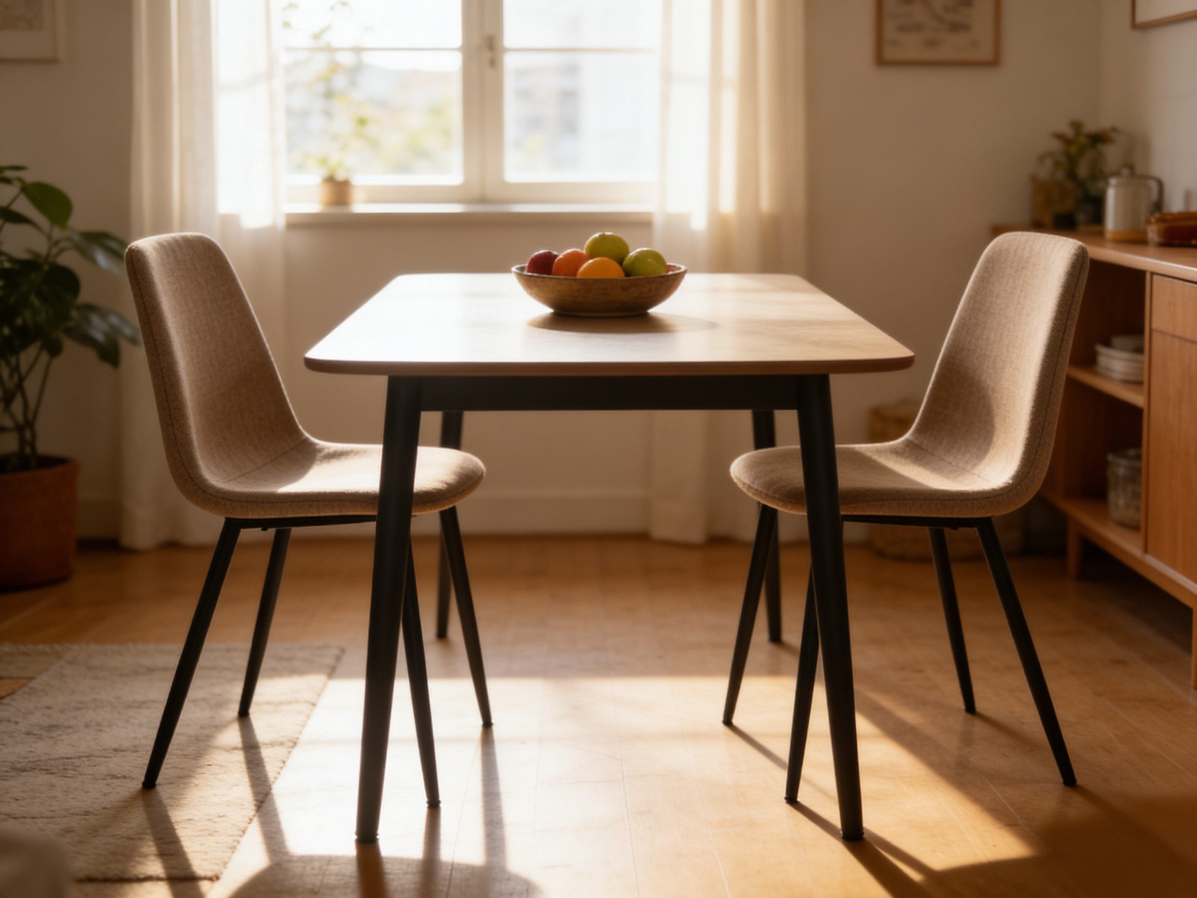 NJLyuhome Polsterstuhl 2er Set Stoffstuhl mit Metallbeinen, Moderner Esszimmerstuhl (2 St), Wohnzimmerstuhl mit ergonomischer Rückenlehne