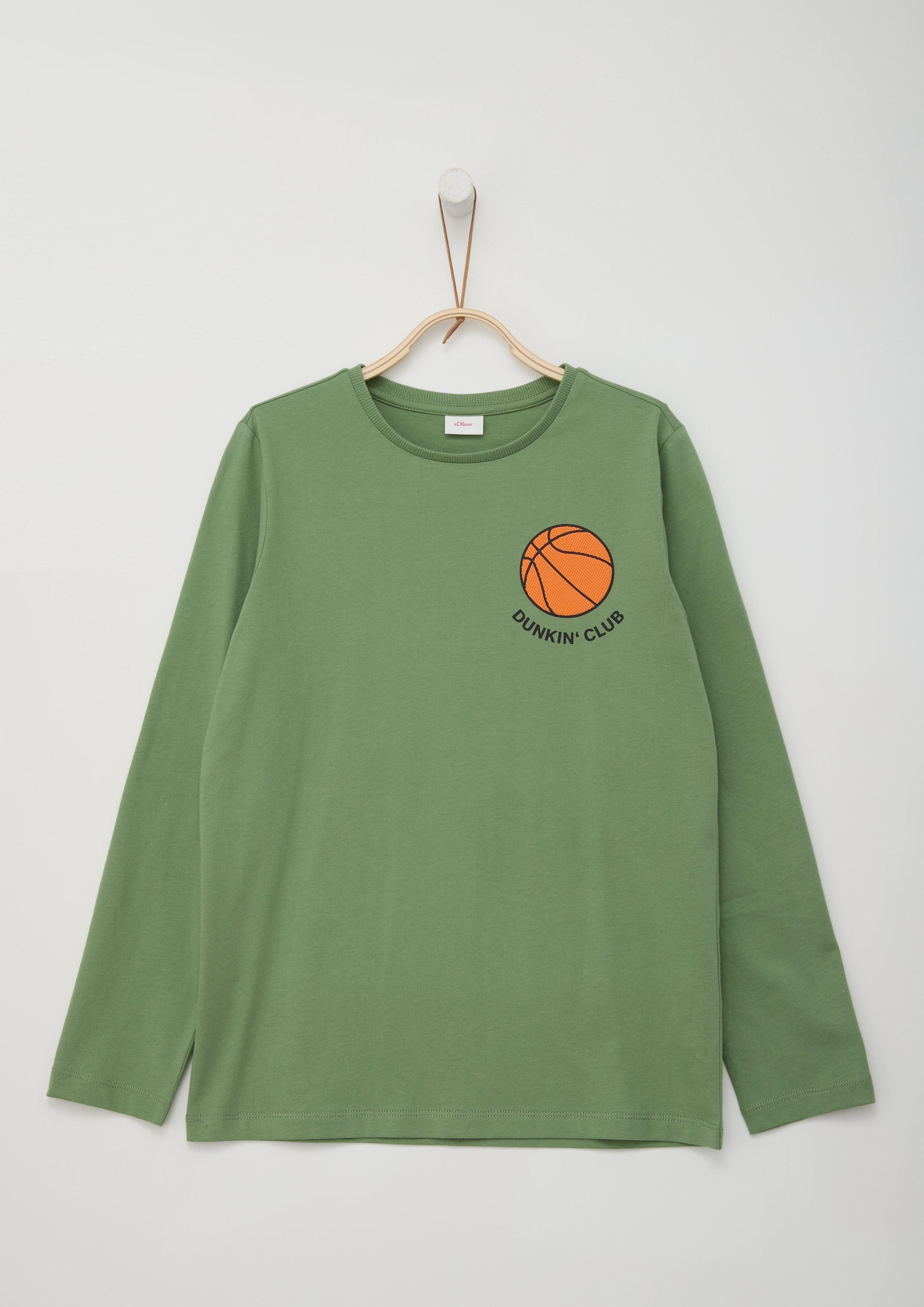 Langarmshirt Langarmshirt mit gummiertem Print