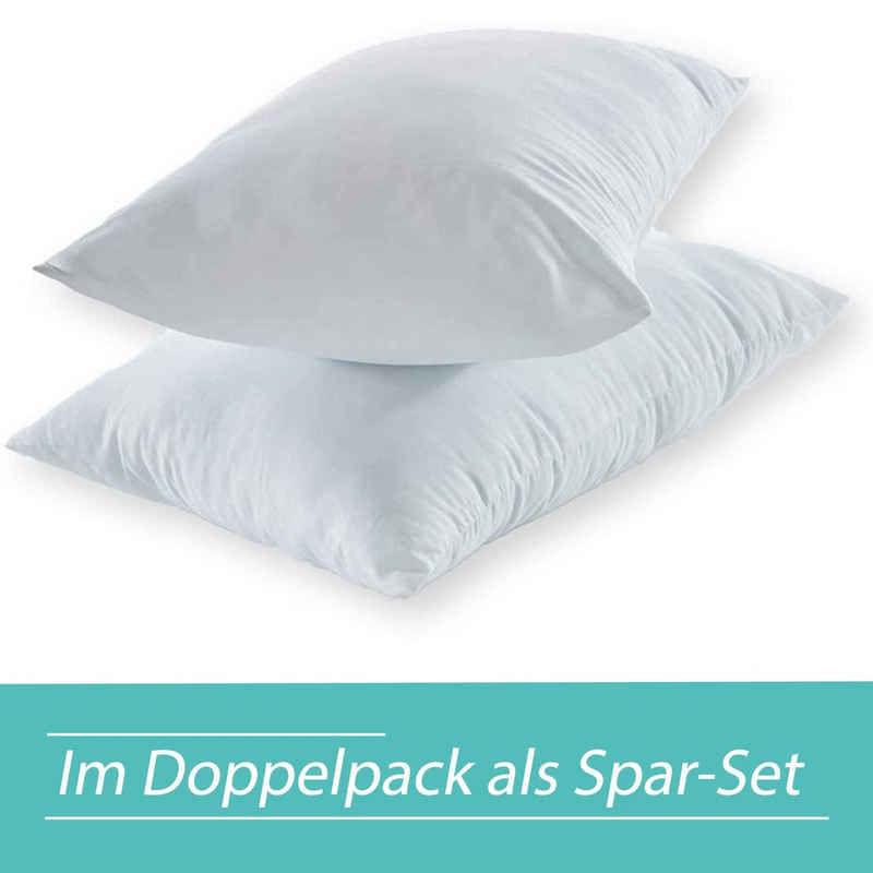 Kopfkissen Einzel- oder Doppelpack, Buymax, Füllung: Kunstfaser, Bezug: Polyester, Rückenschläfer, Seitenschläfer, Bauchschläfer, Spar-Set, 2-tlg., 50x70 cm, 2er Set, Microfaserkissen, Kissen-Inlett Schlafkissen, weich