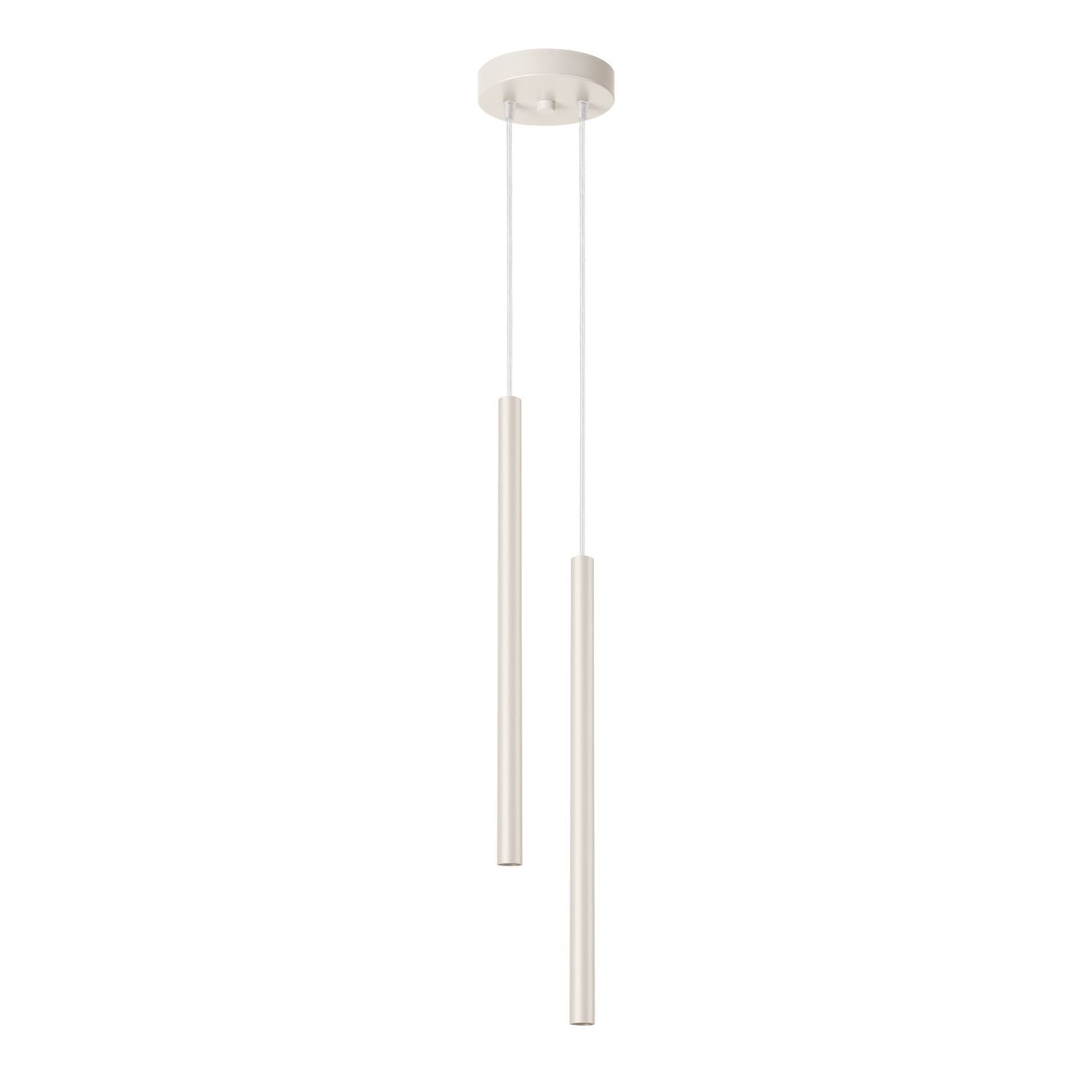 Licht-Erlebnisse Pendelleuchte PETERA, ohne Leuchtmittel, Metall G9 15 cm breit H: max. 104 cm Beige 2-flammig Modern