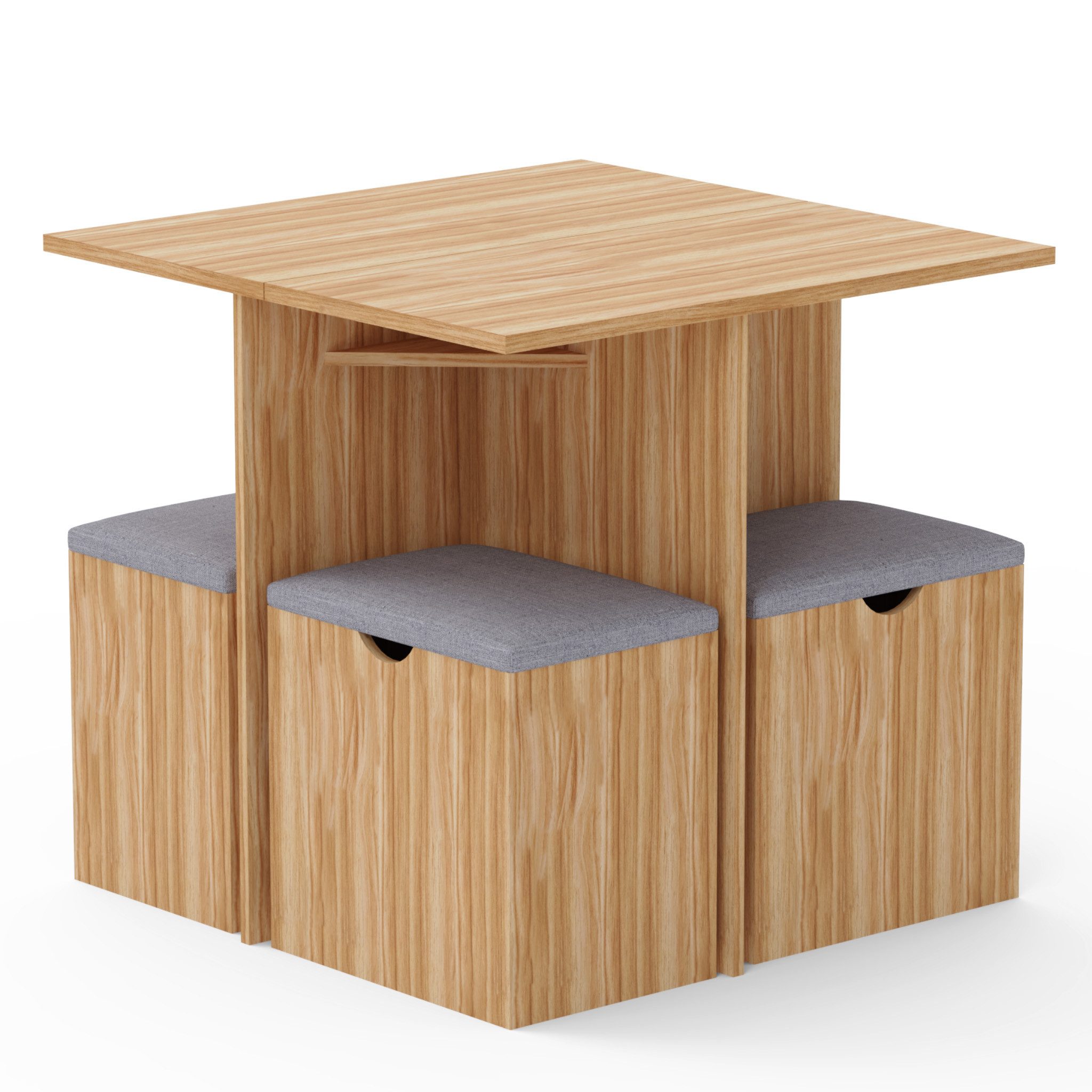 Mondeer Essgruppe (Set, 5-tlg), (5-tlg), 4 Stühle und 1 Tisch,Roteiche