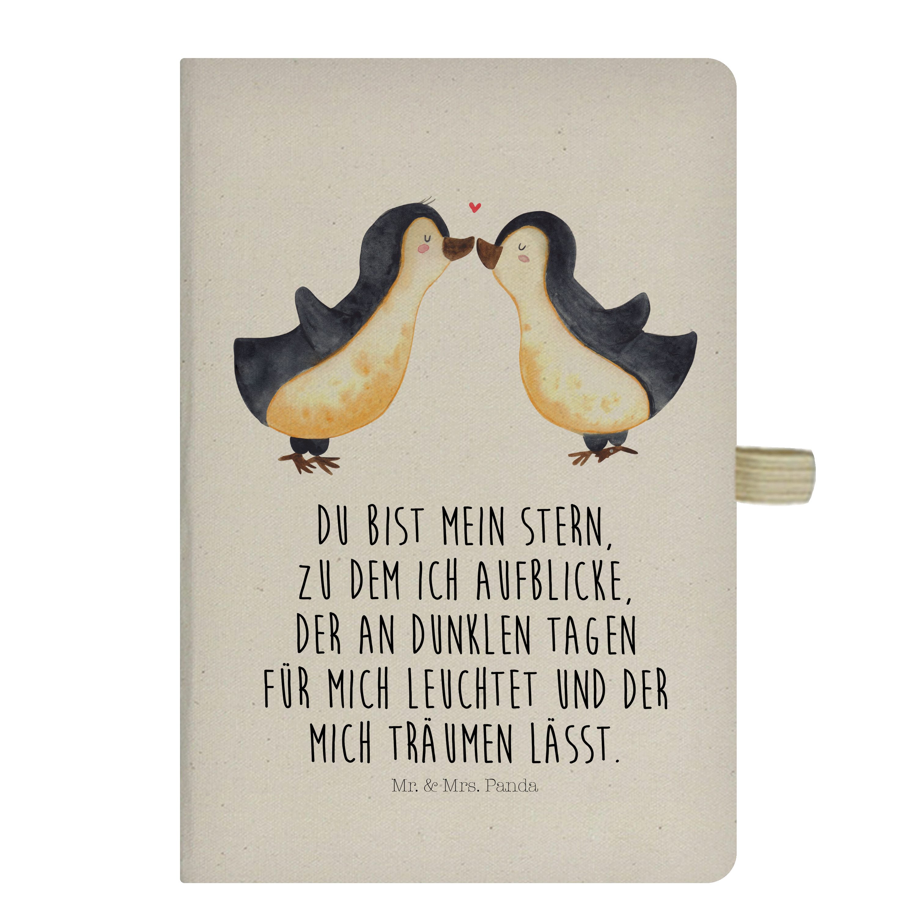Mr. & Mrs. Panda Notizbuch Pinguin Liebe - Transparent - Geschenk, Gastgeschenk, Notizheft, Schr Mr. & Mrs. Panda