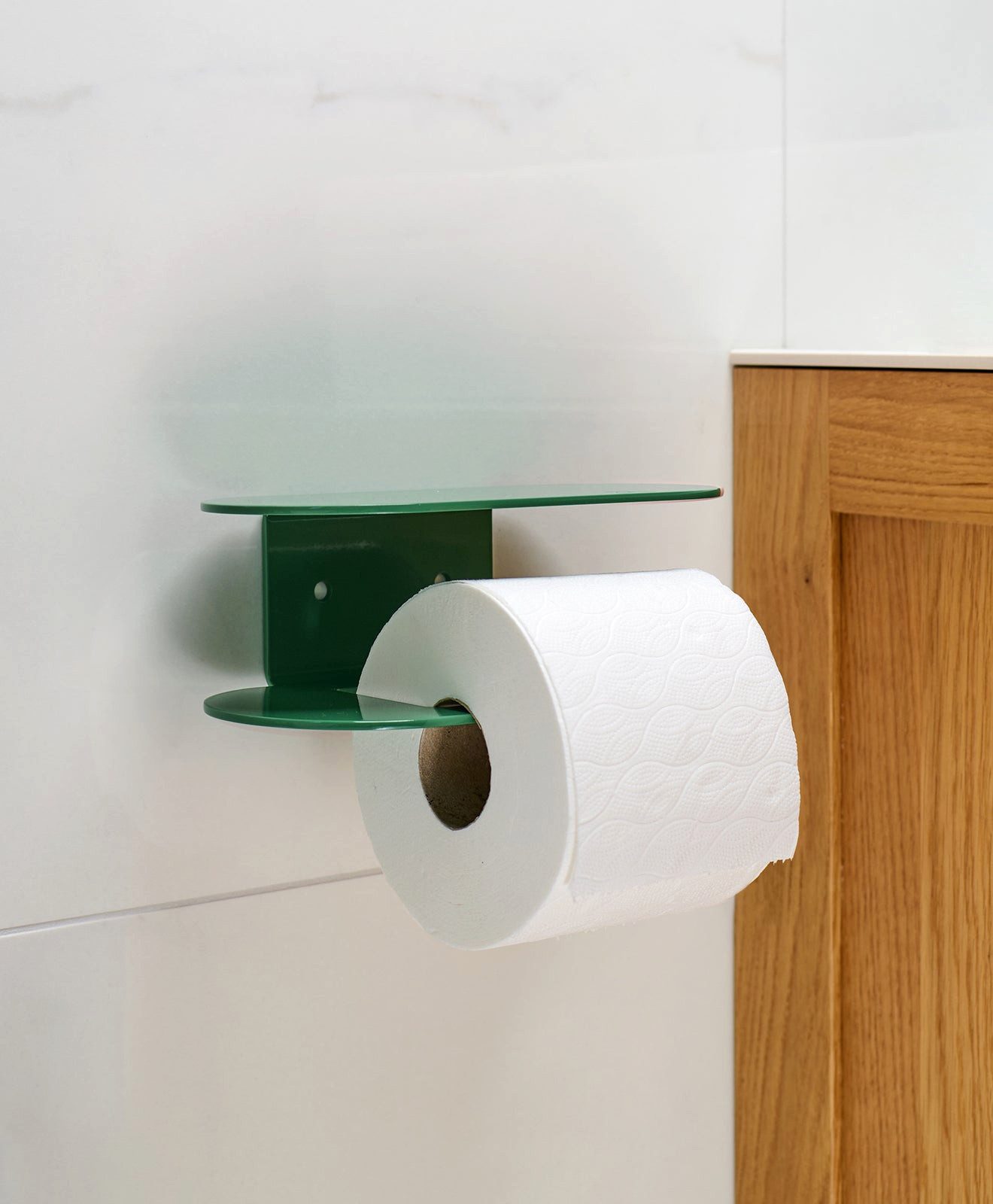 KAWENTSMANN Toilettenpapierhalter Toilettenpapierhalter ohne Bohren mit Ablage ORBI
