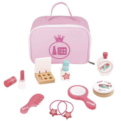 Tooky Toy Lernspielzeug Kinderkosmetik-Set mit tragbare Tasche (Set, 10-St., Make-up Spielzeug Rollenspielzeug), Schminkkoffer für Kinder Make-up-Kit Holzspielzeug Cosplay