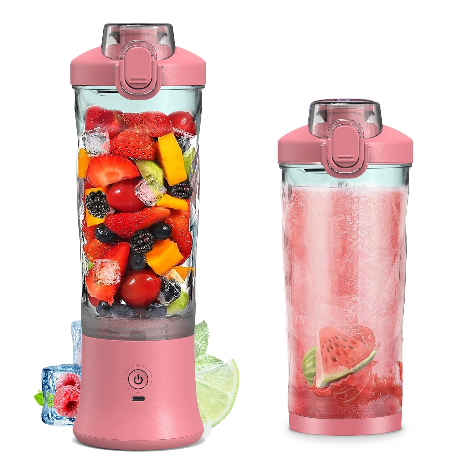 cocosity Standmixer Tragbarer Mixer mit 600 ml Fassungsvermögen für Shakes und Smoothies, Tragbar, 600 ml, mit 6 Klingen, wasserdicht, für unterwegs und Sport