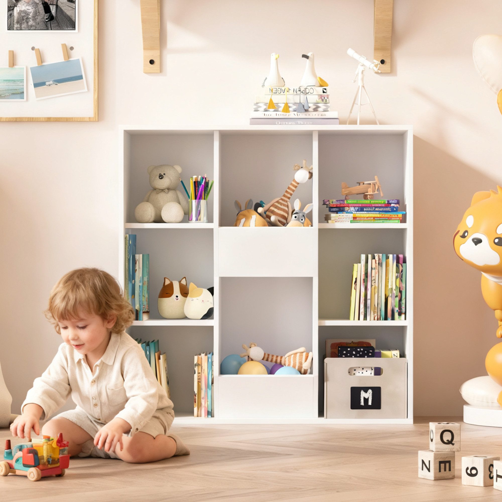 radelldar Kinderregal Bücherregal Kinder Spielzeugregal, mit 8 offenes Fäch günstig online kaufen