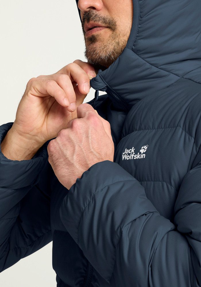 Jack Wolfskin Daunenjacke WILD PASS DOWN HOODY M RDS mit Kapuze, 3-in-1-kompatibel, warm gefüttert – Bild 5 von 5