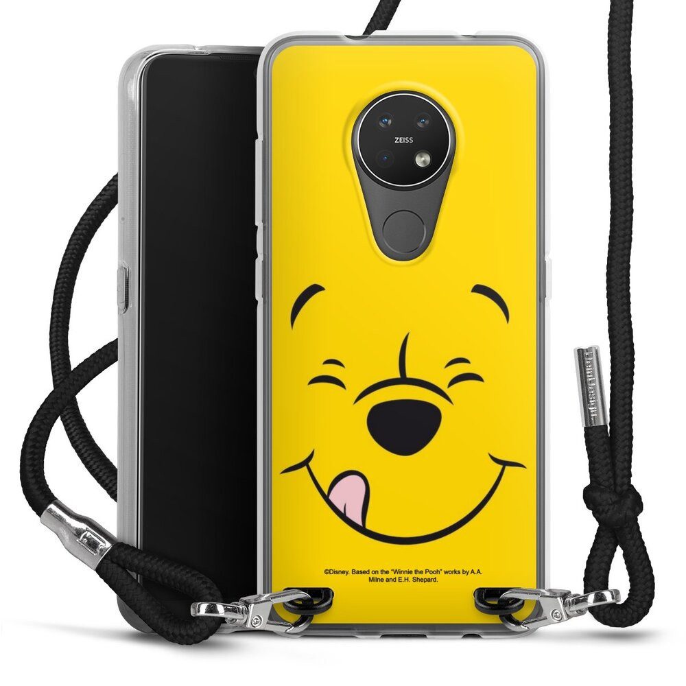 DeinDesign Handyhülle Winnie Puuh Offizielles Lizenzprodukt Disney Puuh Closeup, Nokia 7.2 Handykette Hülle mit Band Case zum Umhängen Cover mit Kette