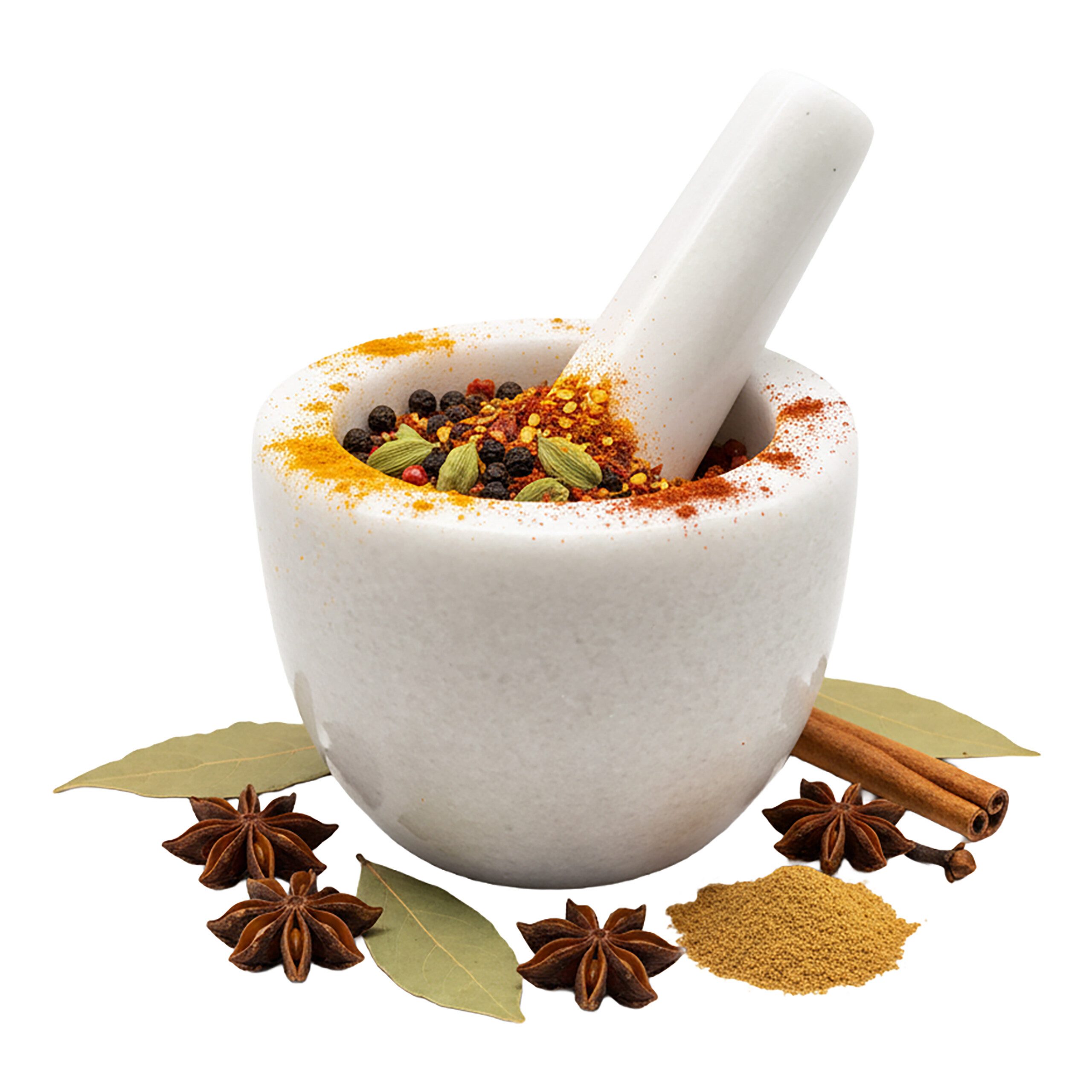 relaxdays Mörser mit Stößel Marmor