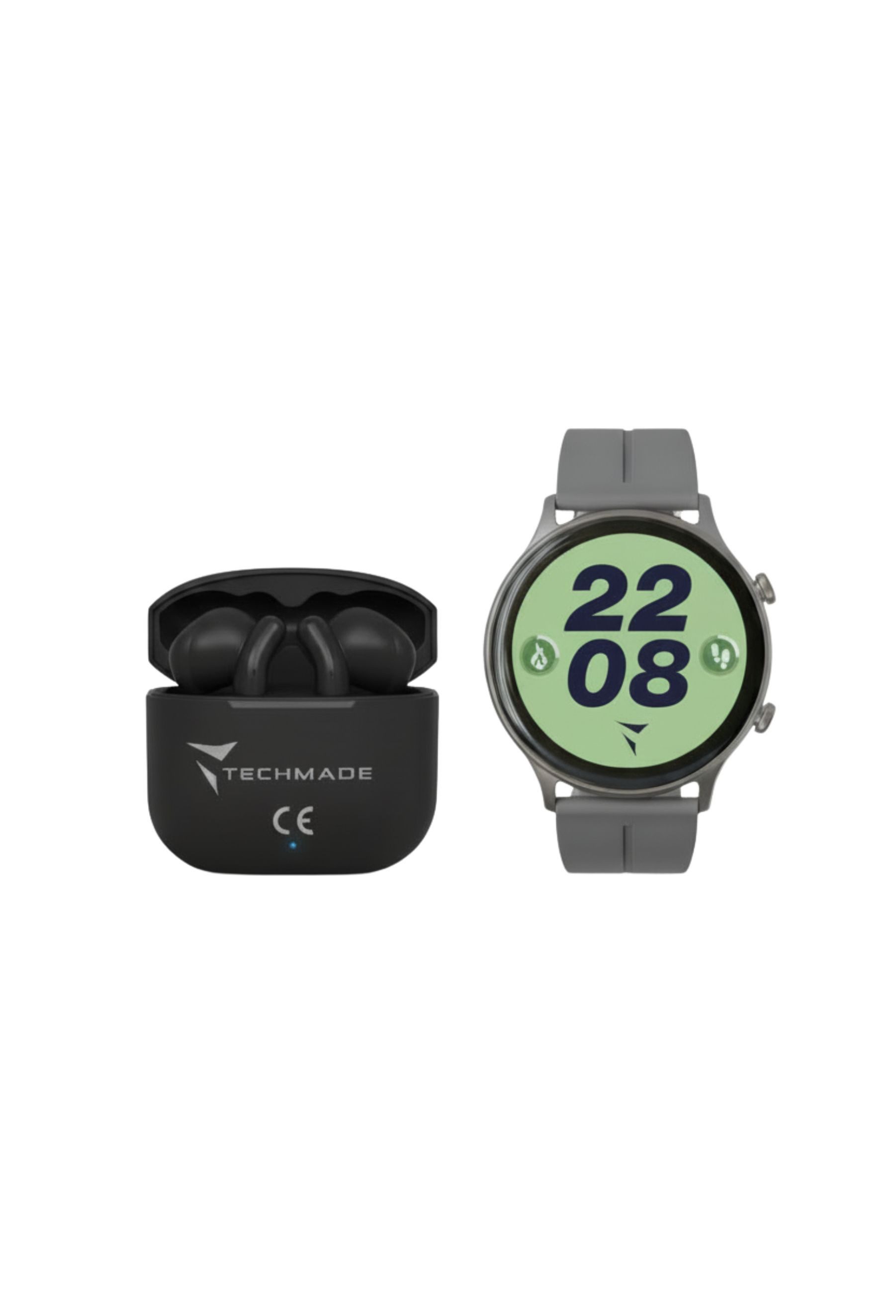 Techmade Dynamic 2 Smartwatch – Bundle mit Kopfhörern Smartwatch Set