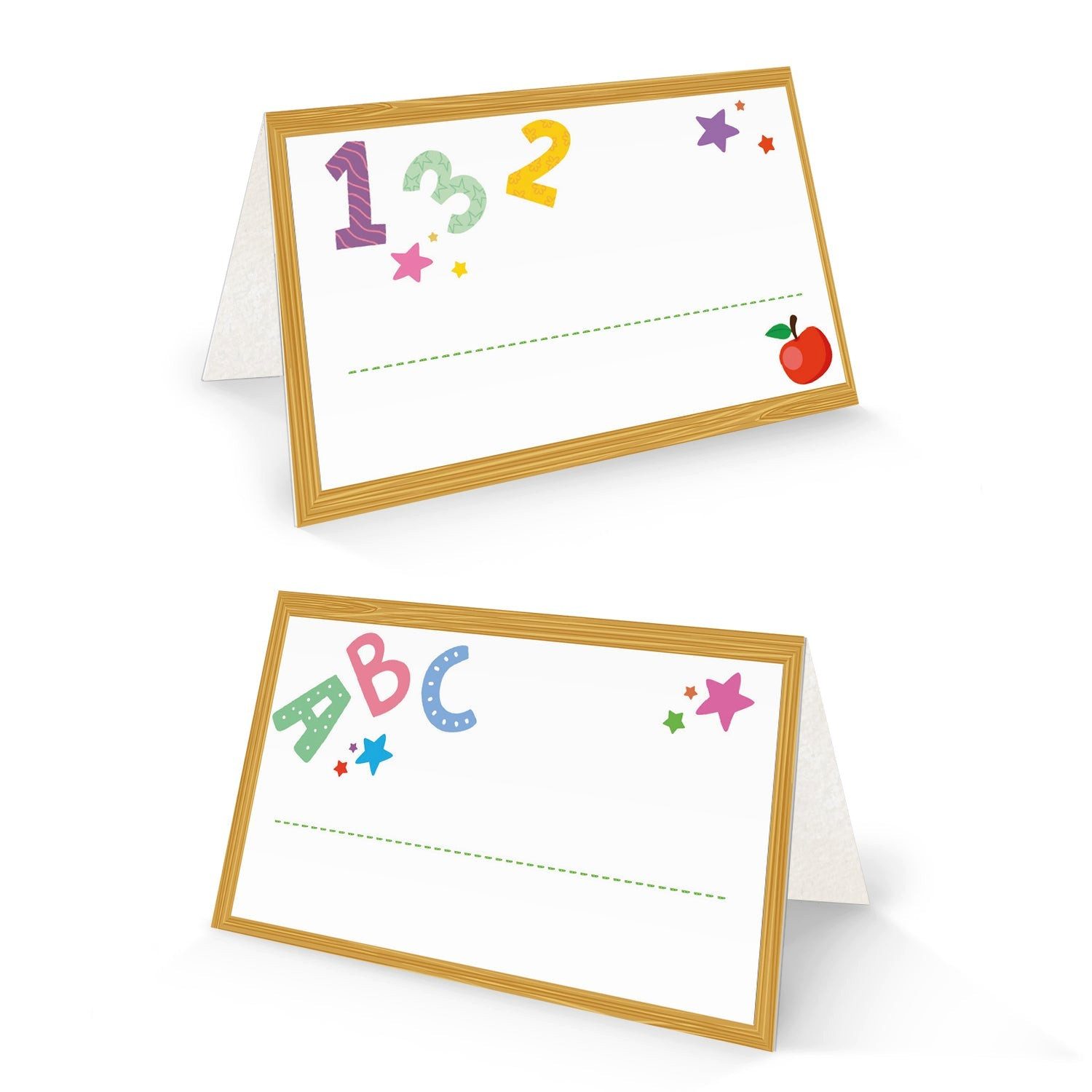 Logbuch-Verlag Klappkarte Tischkarten Einschulung 25 Stück mit ABC und Zahlen, 8,5 × 5,5 cm