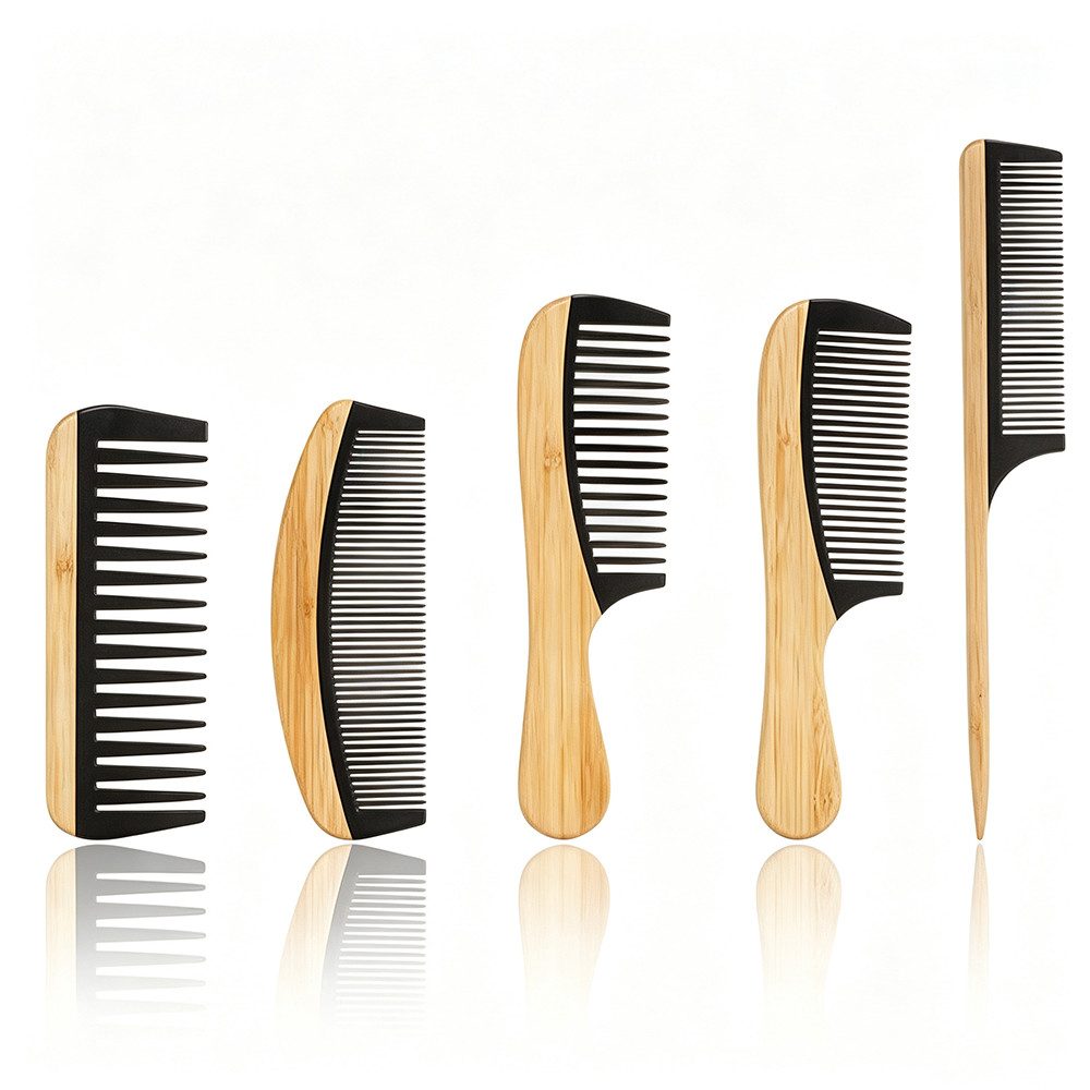 AFKSMILE Haarkamm Holzkamm Haare 5 Stück,Verschiedene Größen, passend für alle Haartypen, (5 tlg), Natürliche Holzkämme Breit und Feinzahn Spitzenkamm unisex