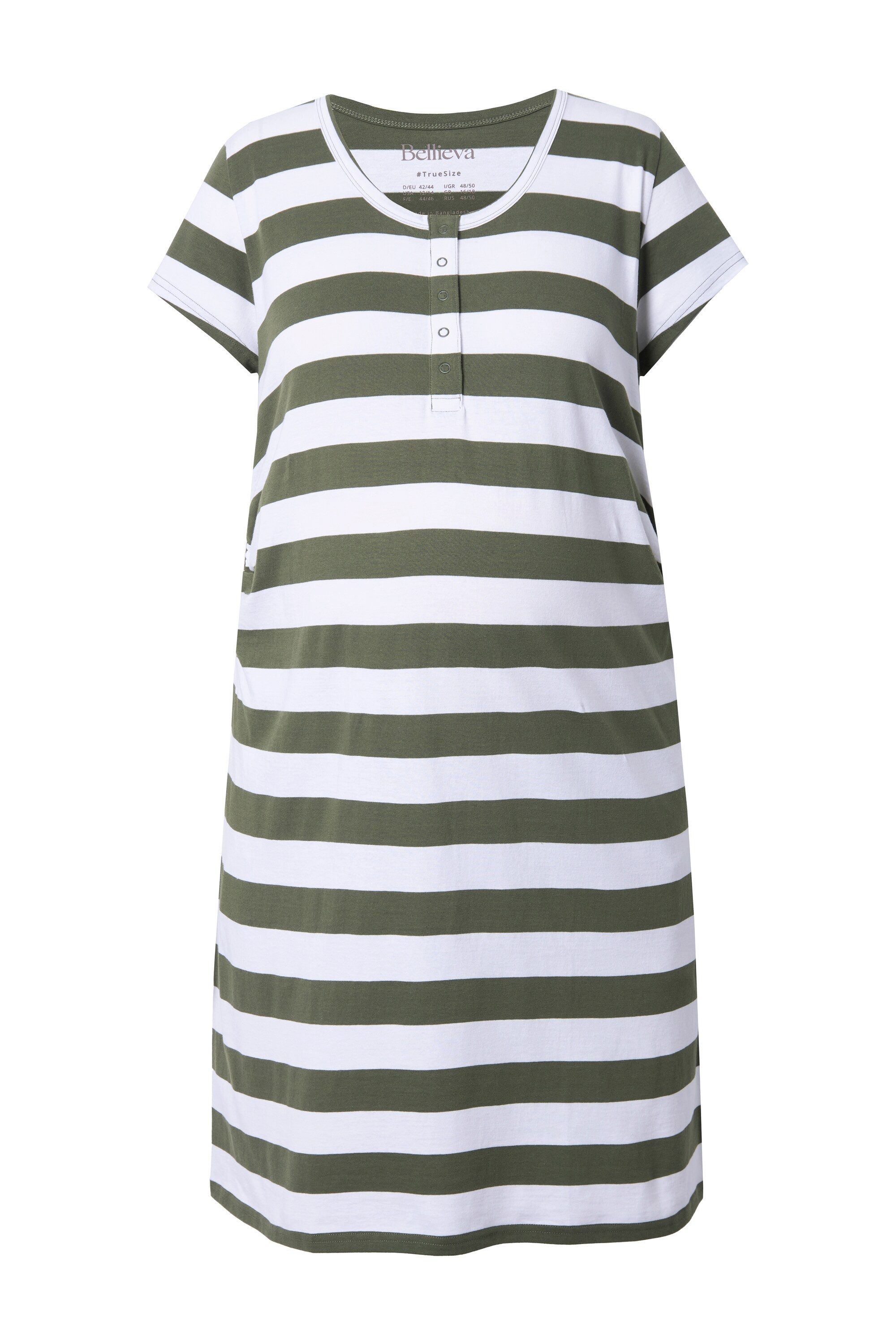 Ulla Popken Jerseykleid Bellieva-Jerseykleid Raffung Halbarm günstig online kaufen