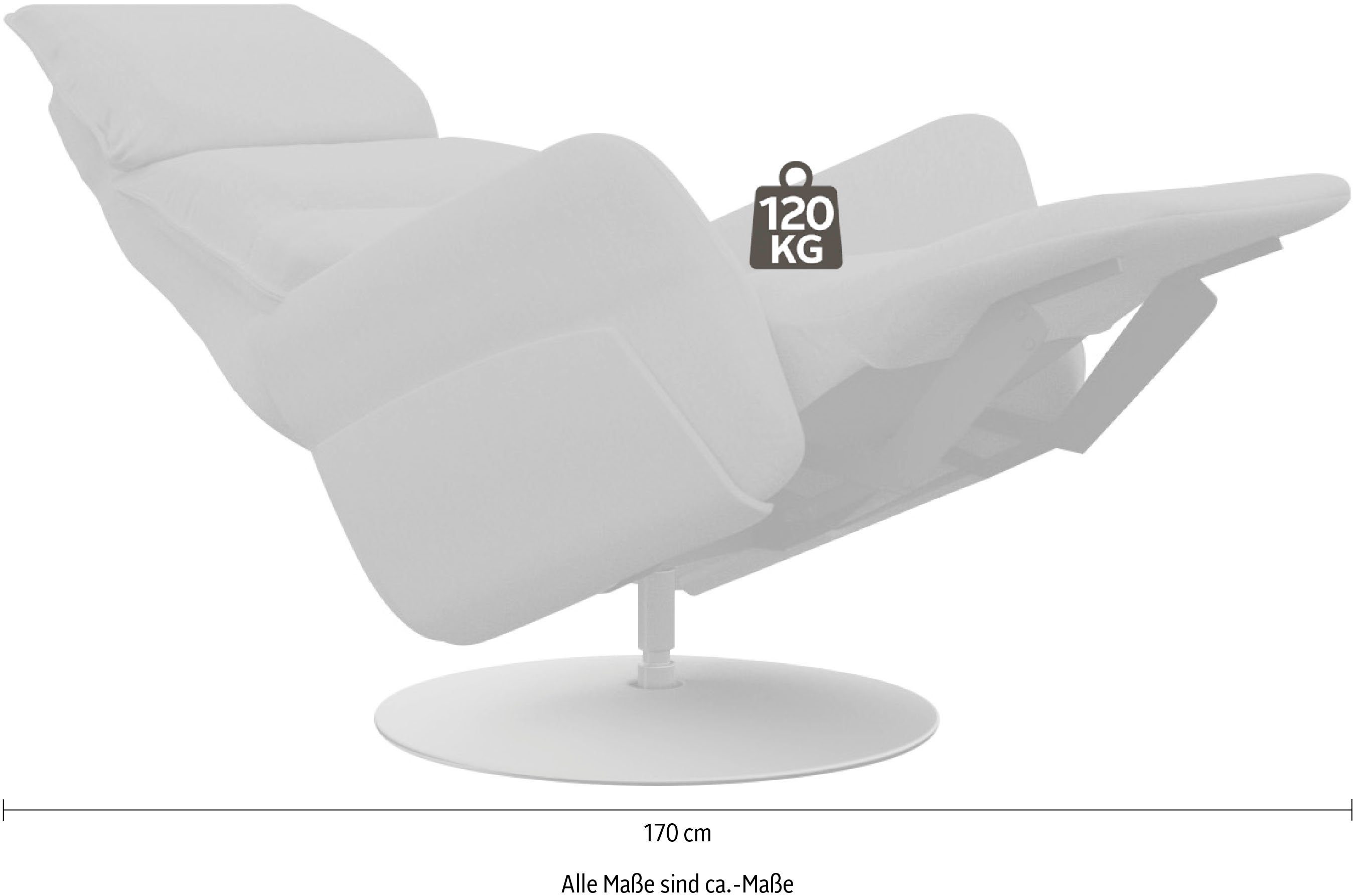 ADA trendline Liegefläche XBO Relaxsessel in Aufstehhilfe 185cm, Thimo, mittelgrau Größe verstellbar, 19 mit L, optional