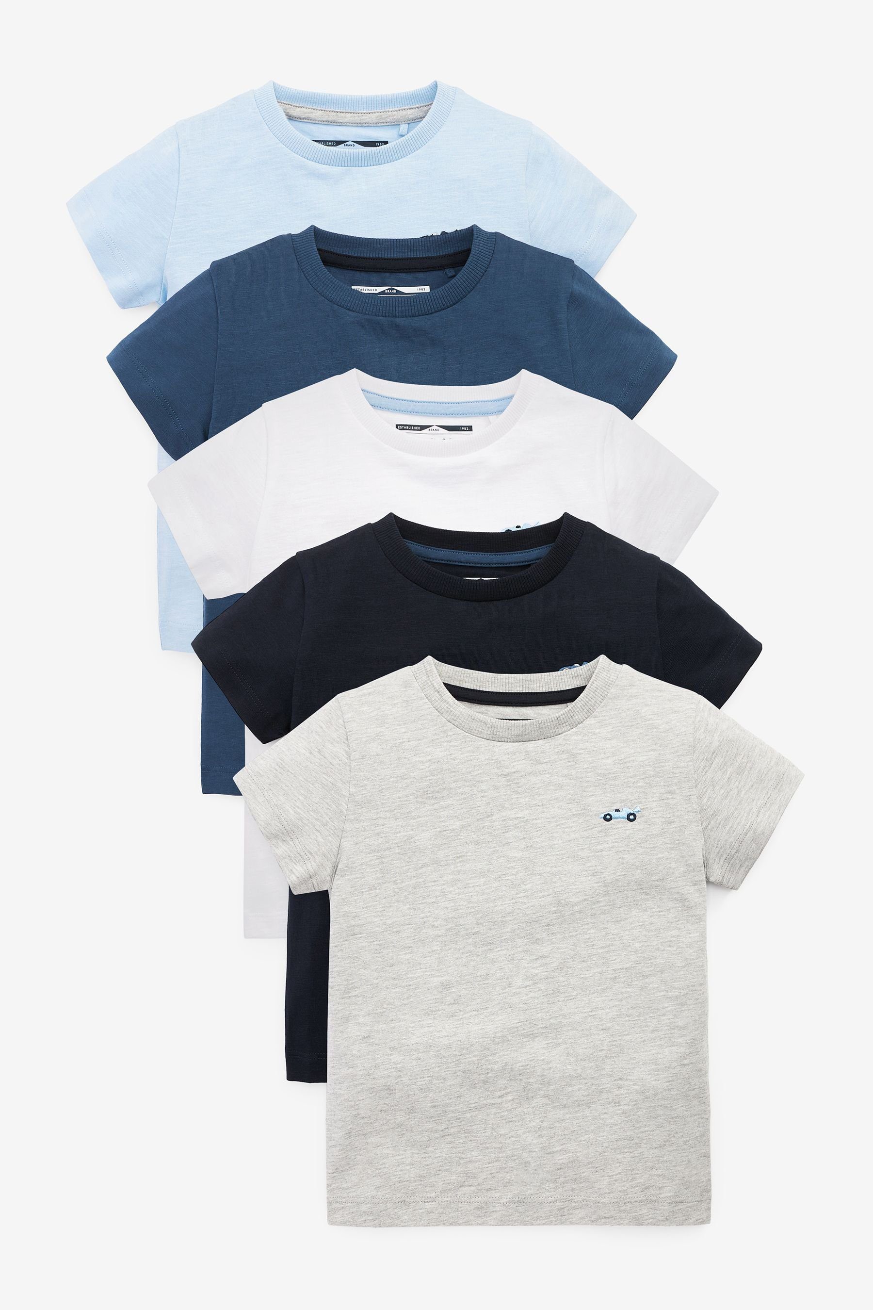 Next T-Shirt Kurzärmelige schlichte T-Shirts im 5er-Pack (5-tlg)