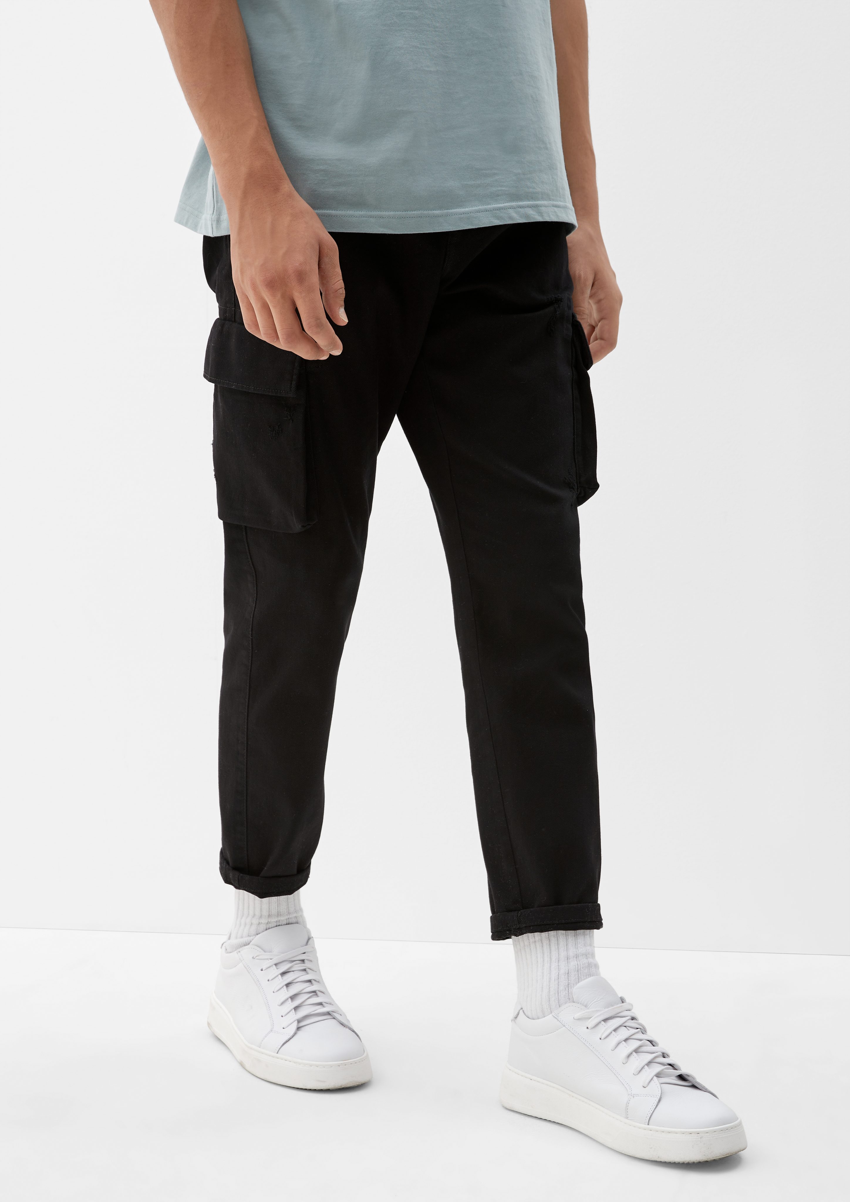 Stoffhose Cargo-Style Jeans QS im Relaxed: