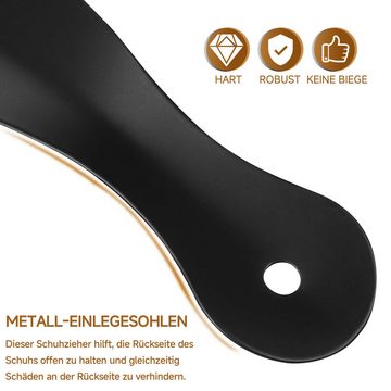 Caterize Schuhlöffel Klein Metall - Kurz Schuhanzieher Edelstahl Shoe Horn 18,5 cm (2-tlg)