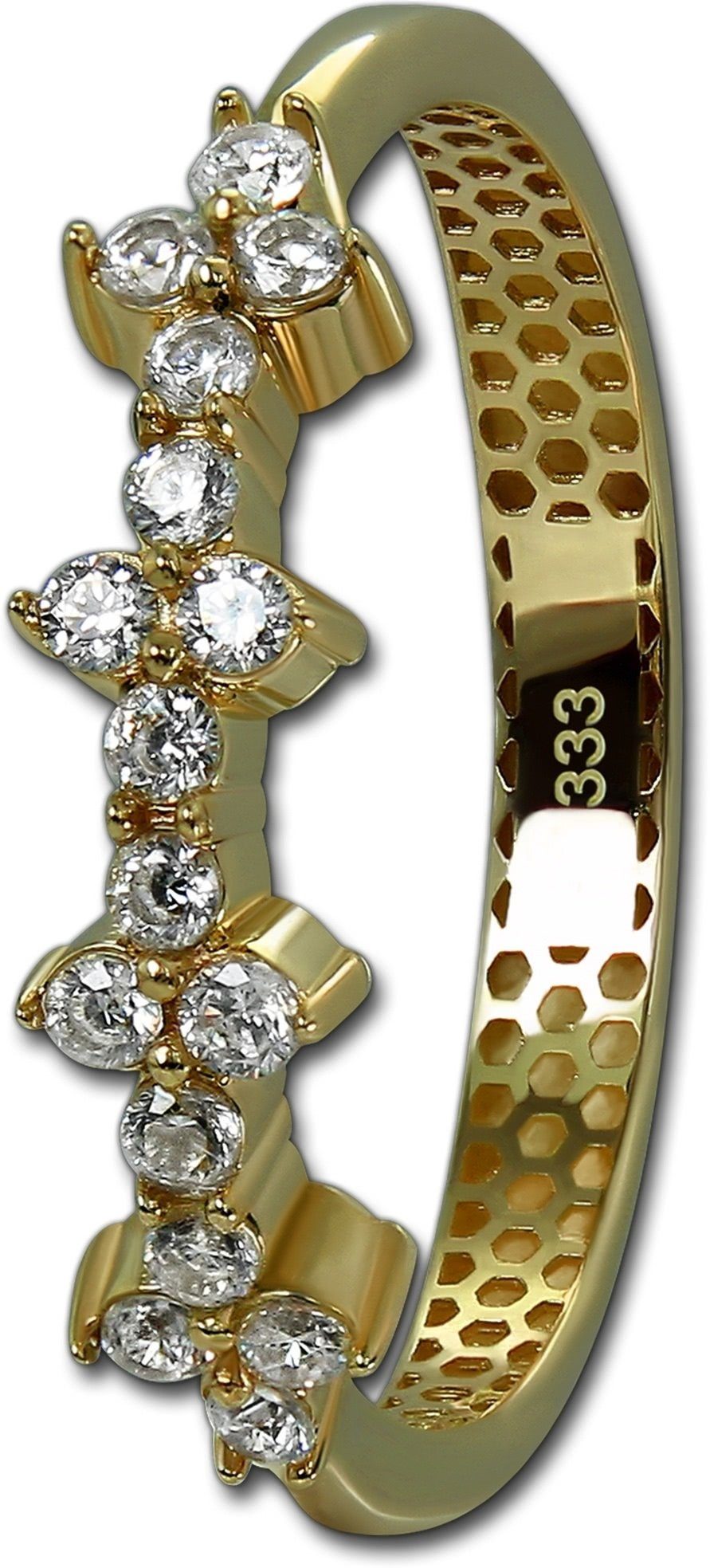 GoldDream Goldring GoldDream Gold Ring Blümchen Gr.60 (Fingerring), Damen Ring Echtgold, 333er Gelbgold gold, weiß Blümchen