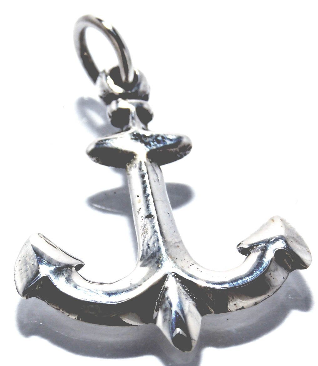 Kiss of Leather Kettenanhänger Anker Anhänger 925 Silber Seefahrt Seil