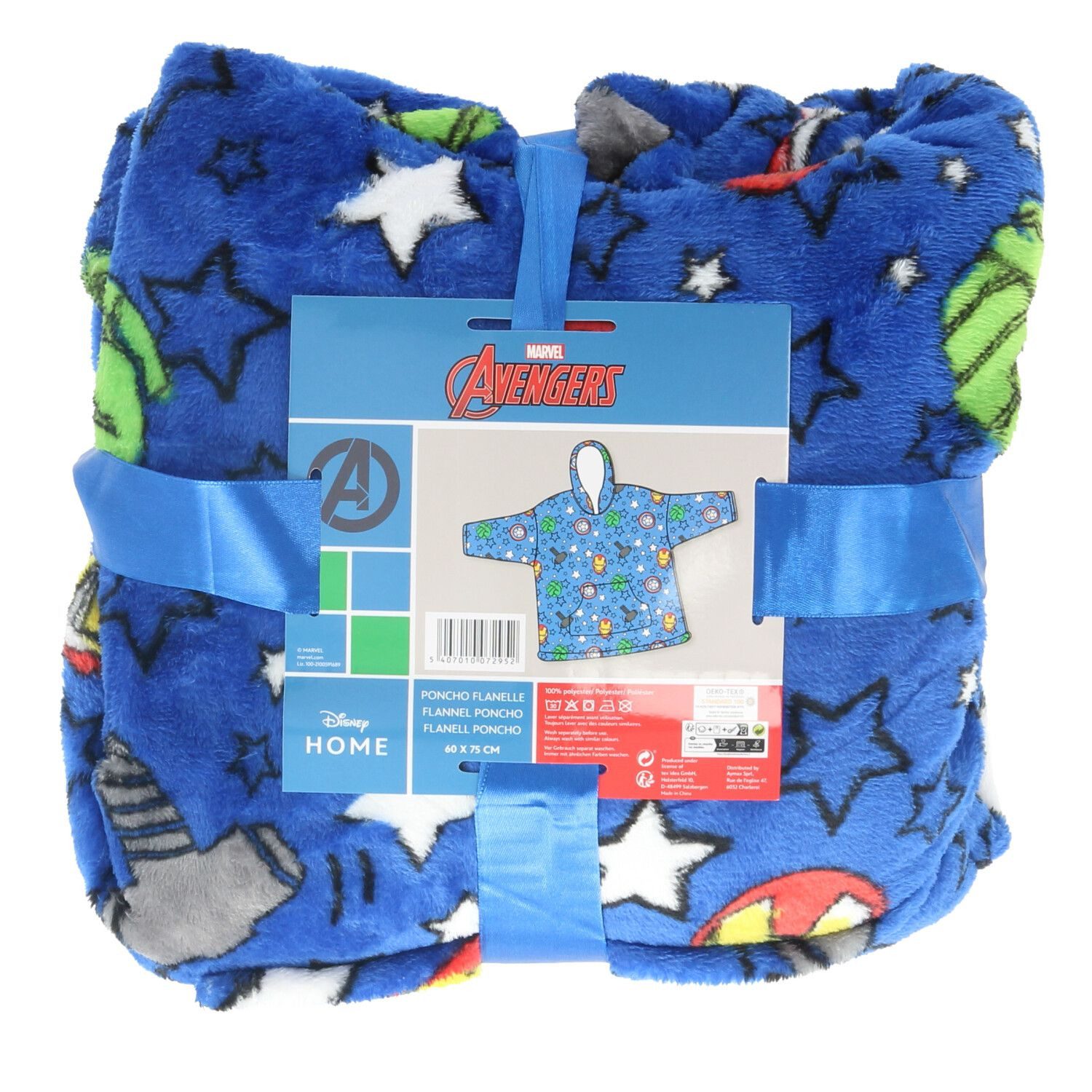 MARVEL Sweatponcho Avengers Warm Hoodie Decke – Ideal für Kinder (1-tlg)