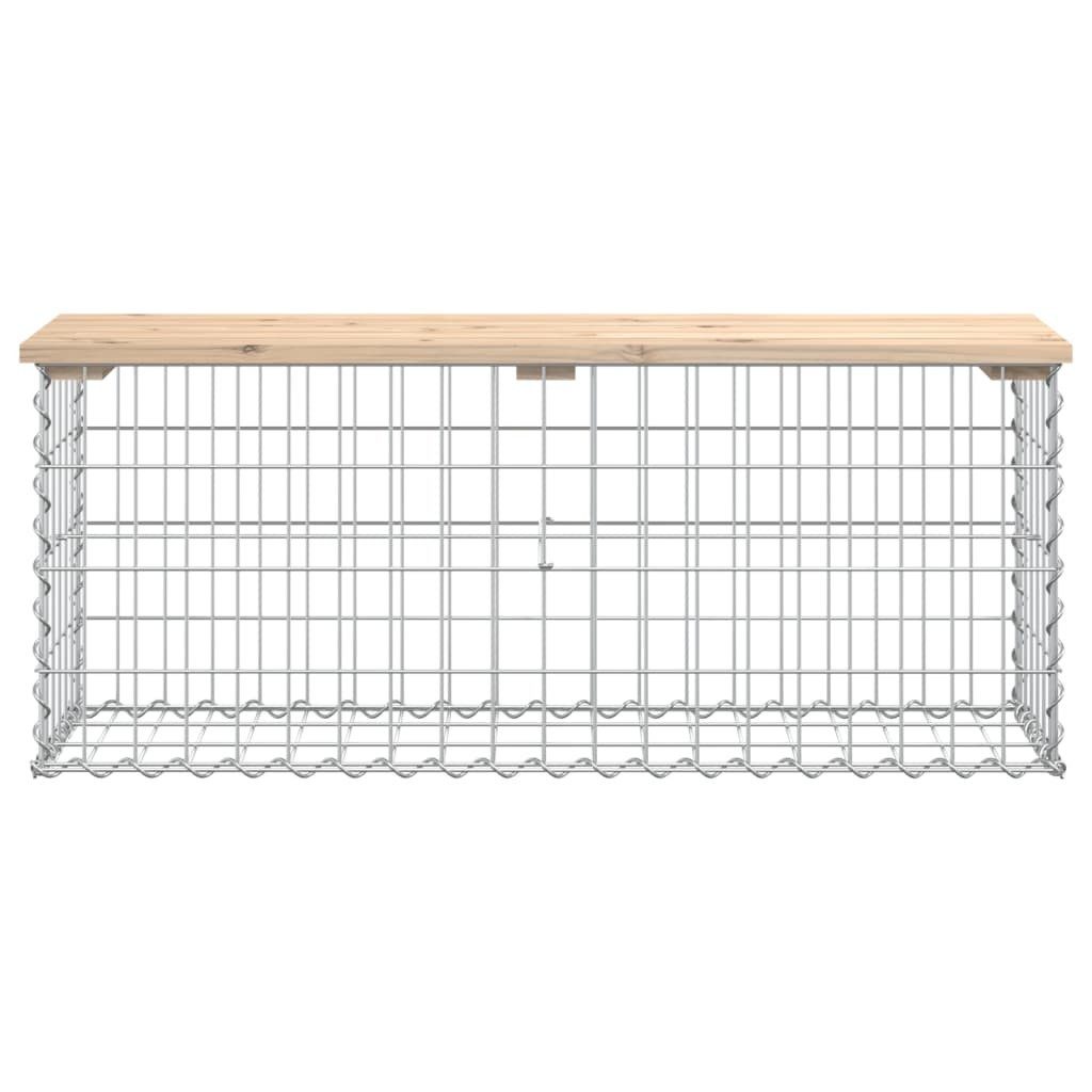 vidaXL Gartenbank Gartenbank aus Gabionen 103x31,5x42 cm Massivholz Kiefer (1-St)