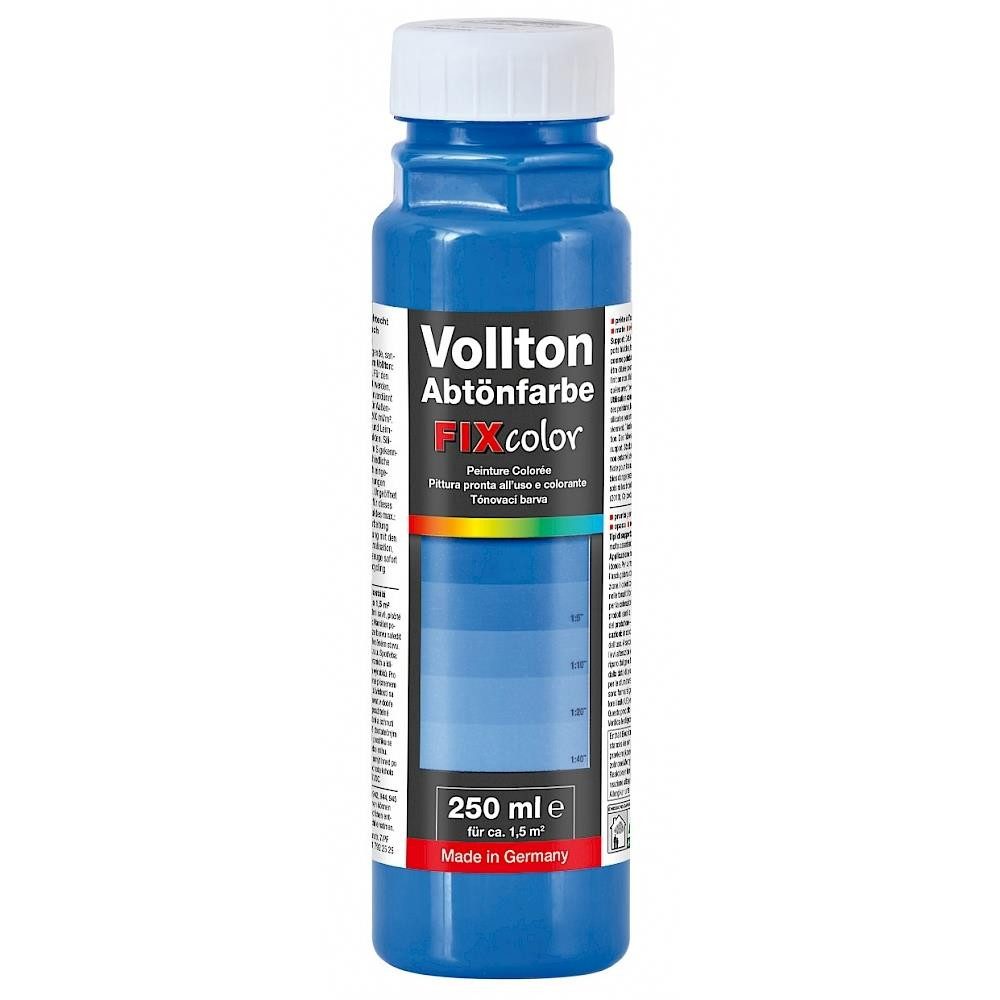 baufan® Vollton- und Abtönfarbe Farbe zum Mischen Innen und Außen Volltonfarbe, Farbtöne für dekorative Anstriche + Abtönen weißer Dispersionsfarben