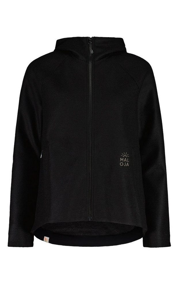 Maloja Fleecejacke FlachauM mit Kapuze (Alpine Wool) schwarz Damen