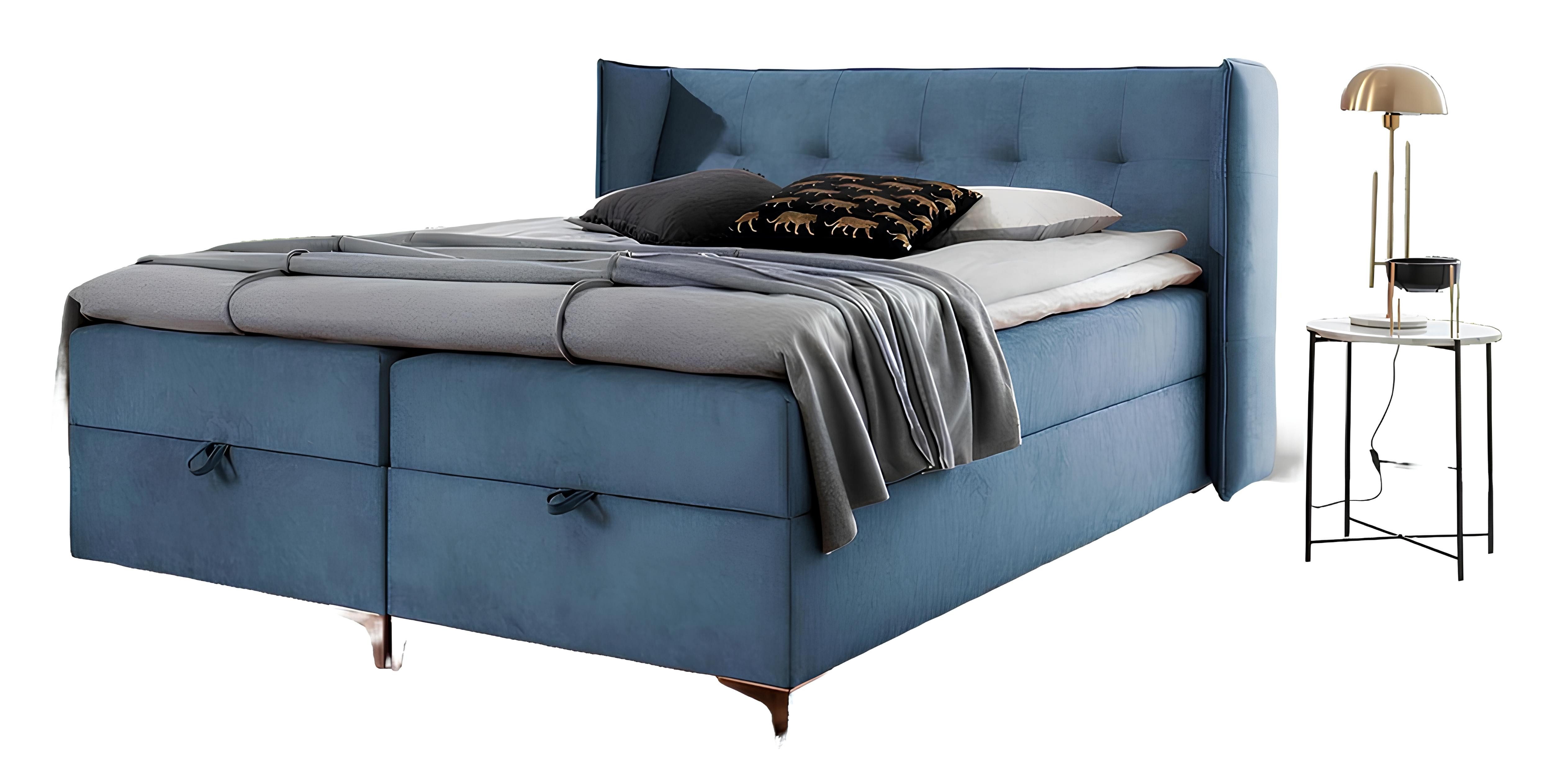 Boxspringbett Zeitgemäßes Luxus-Schlafzimmer Bett mit Polsterung - Einrichtung