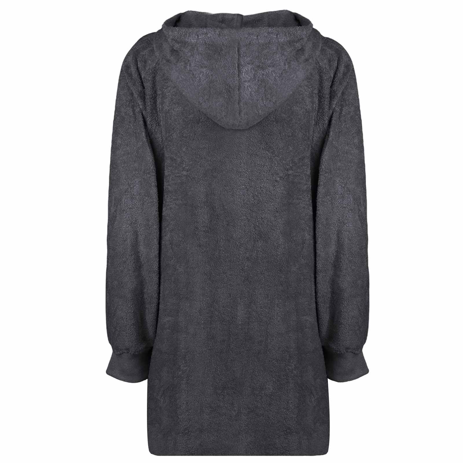 vidaXL Bademantel Decken-Hoodie KINN Anthrazit L Baumwolle, Baumwolle