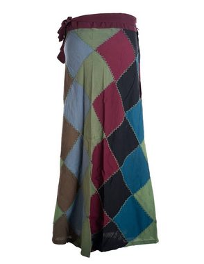 Vishes Wickelrock Langer Patchwork-Rock Wickel-Rock Wickel-Kleid Karos Ethno, Hippie, Boho, Gipsy Style