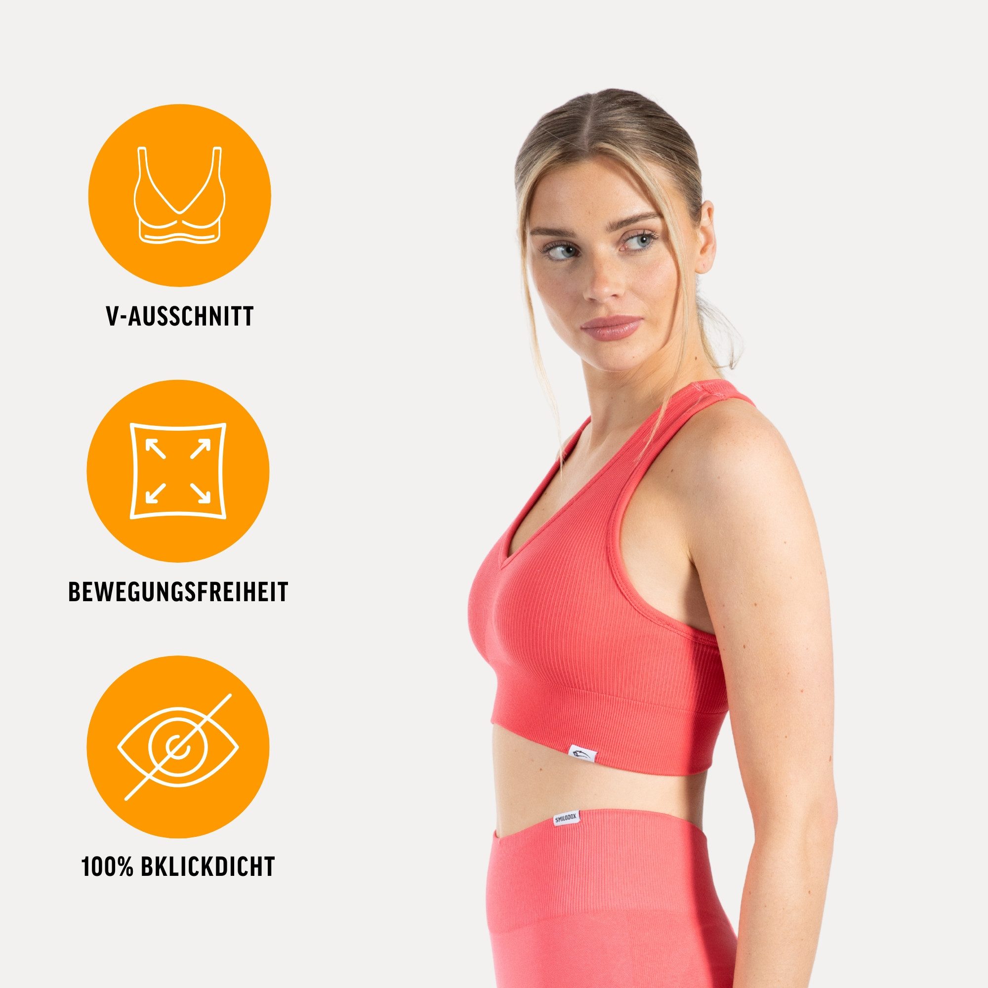 Smilodox Sport-BH Amaze Pro, Seamless Sport Bra Gerippter Stoff Fitness Yog günstig online kaufen